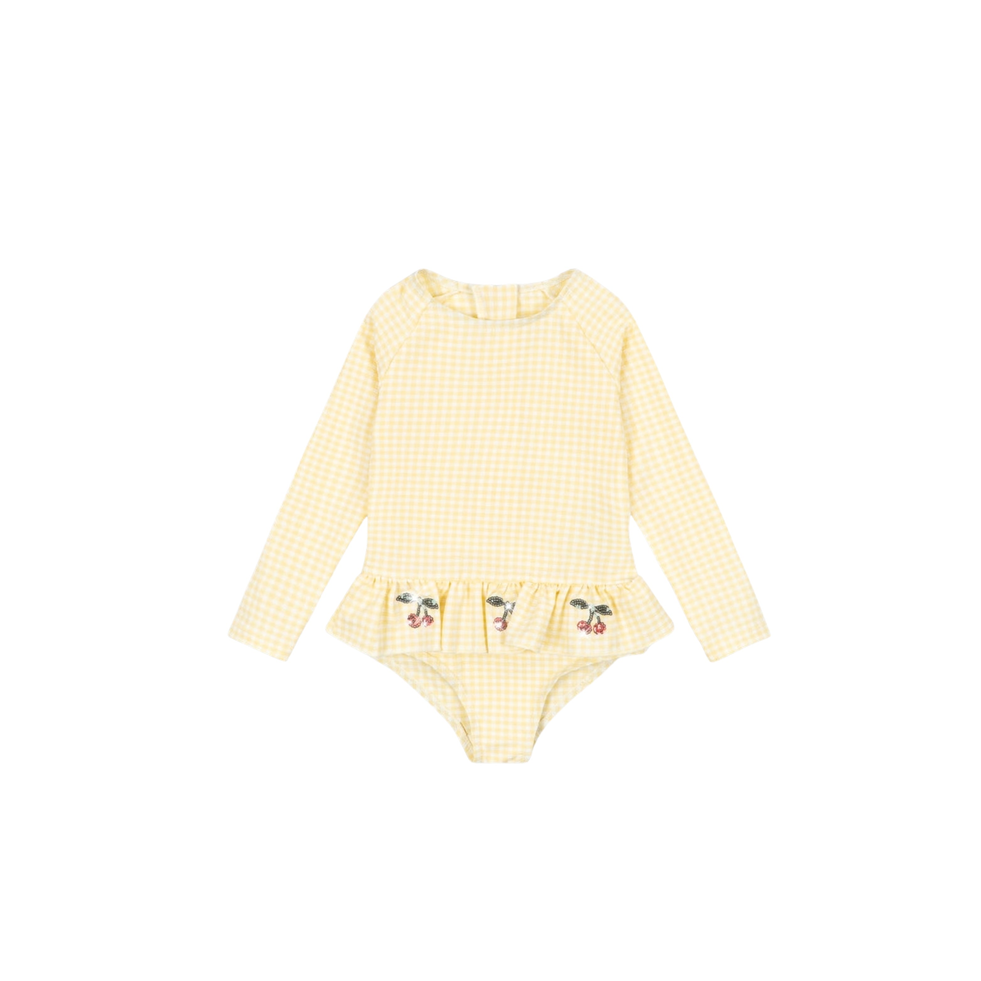 Etta Long Sleeve Swimsuit | Banana Almond Check