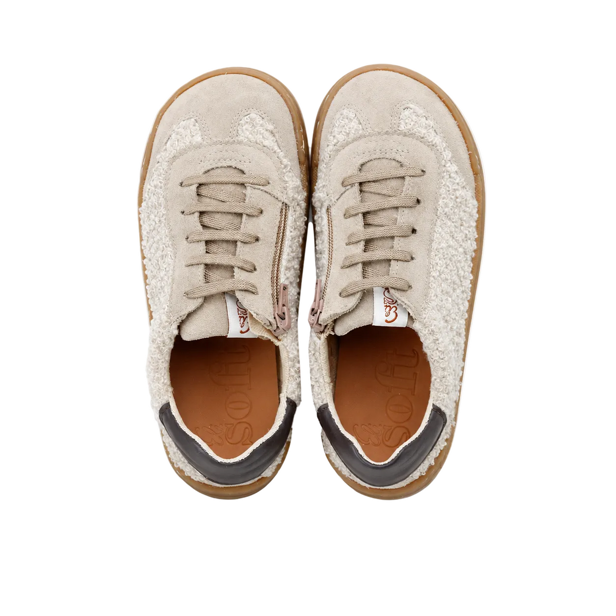 Velor Leather Barefoot Sneakers