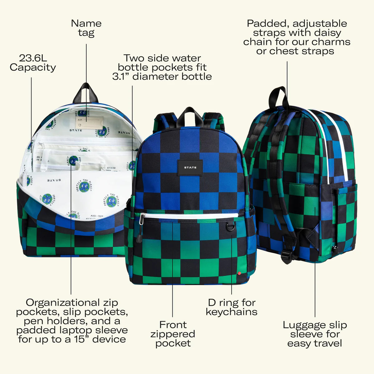 Kane Double Pocket Backpack | Girl Power