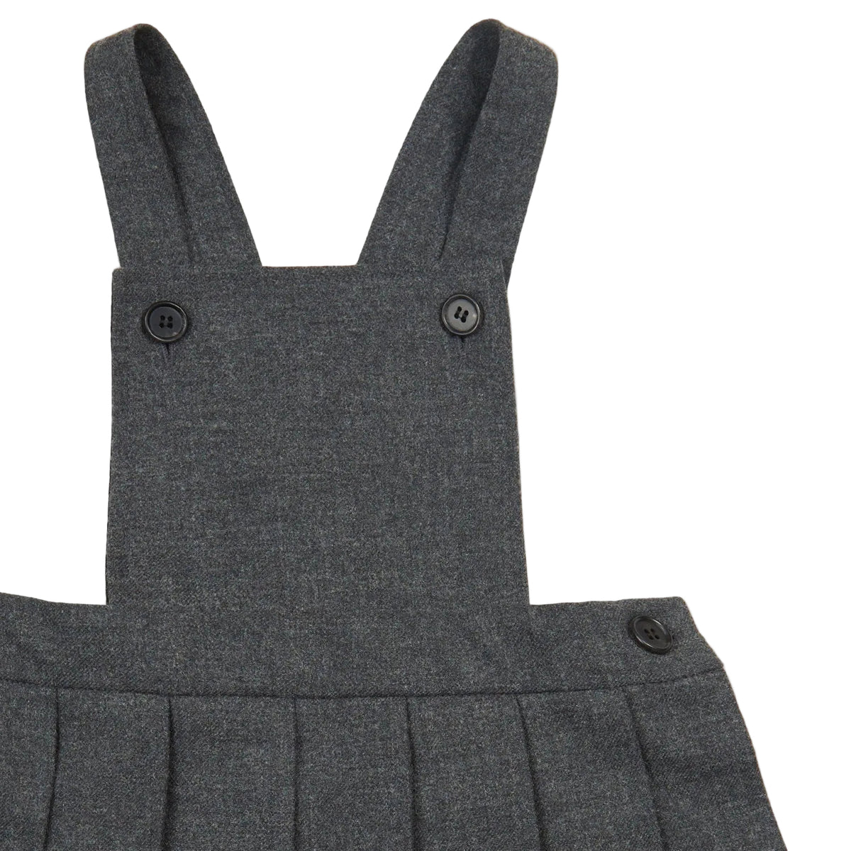 Wool Pleats Oveall Skirt | Charcoal