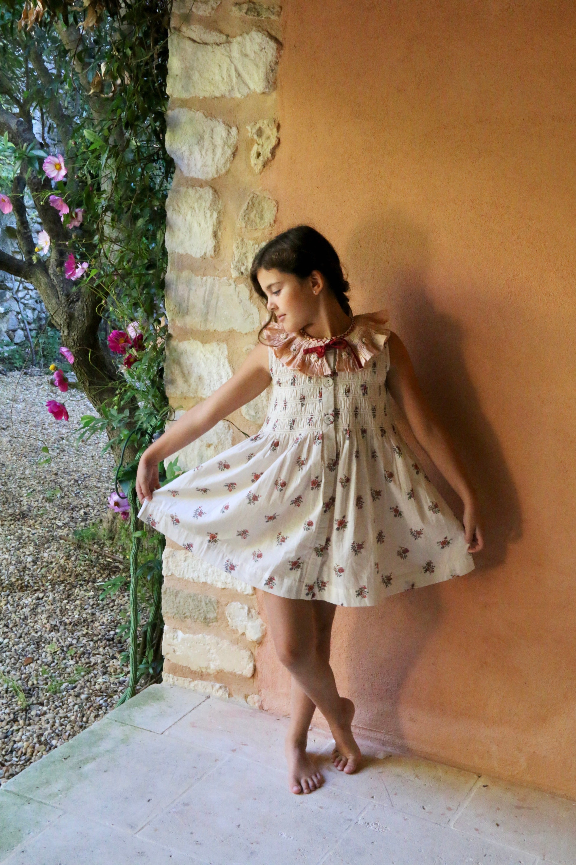 Dress with Hair Clip | Garden Flowers