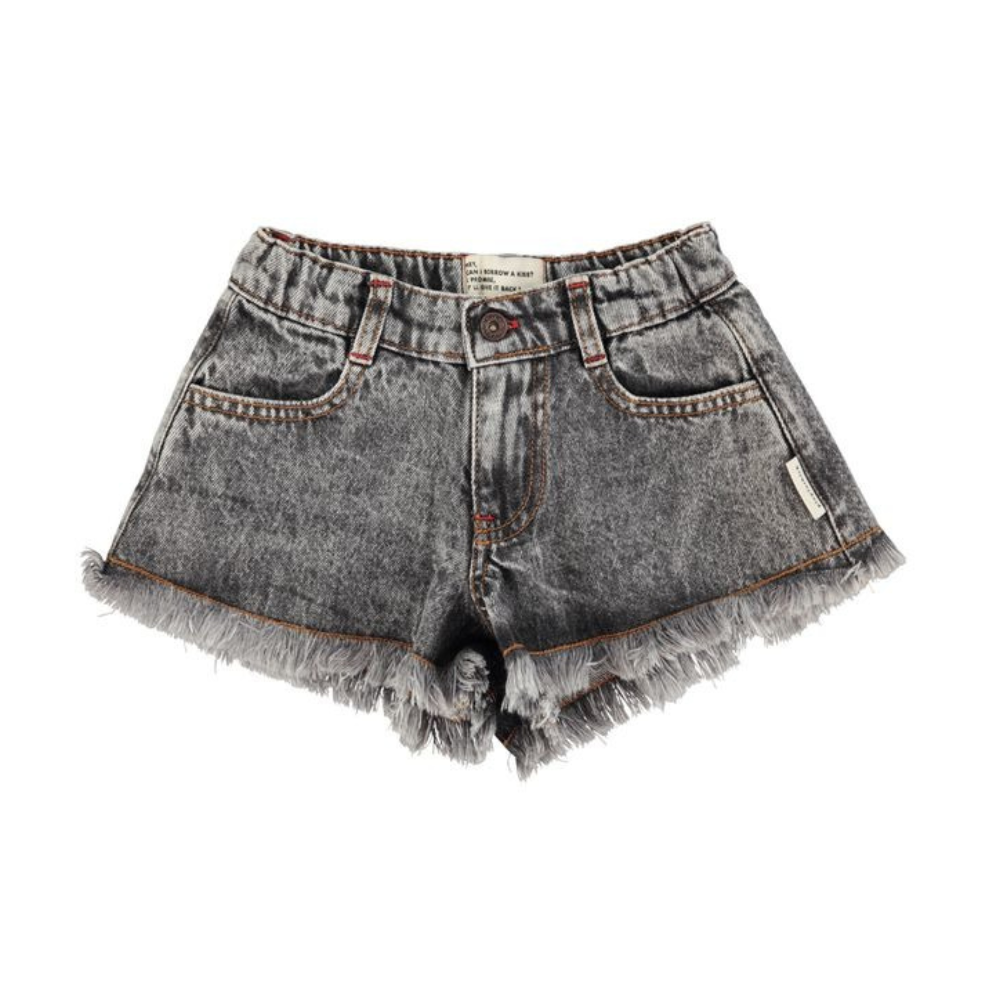 Fringed Shorts | Washed Black Denim