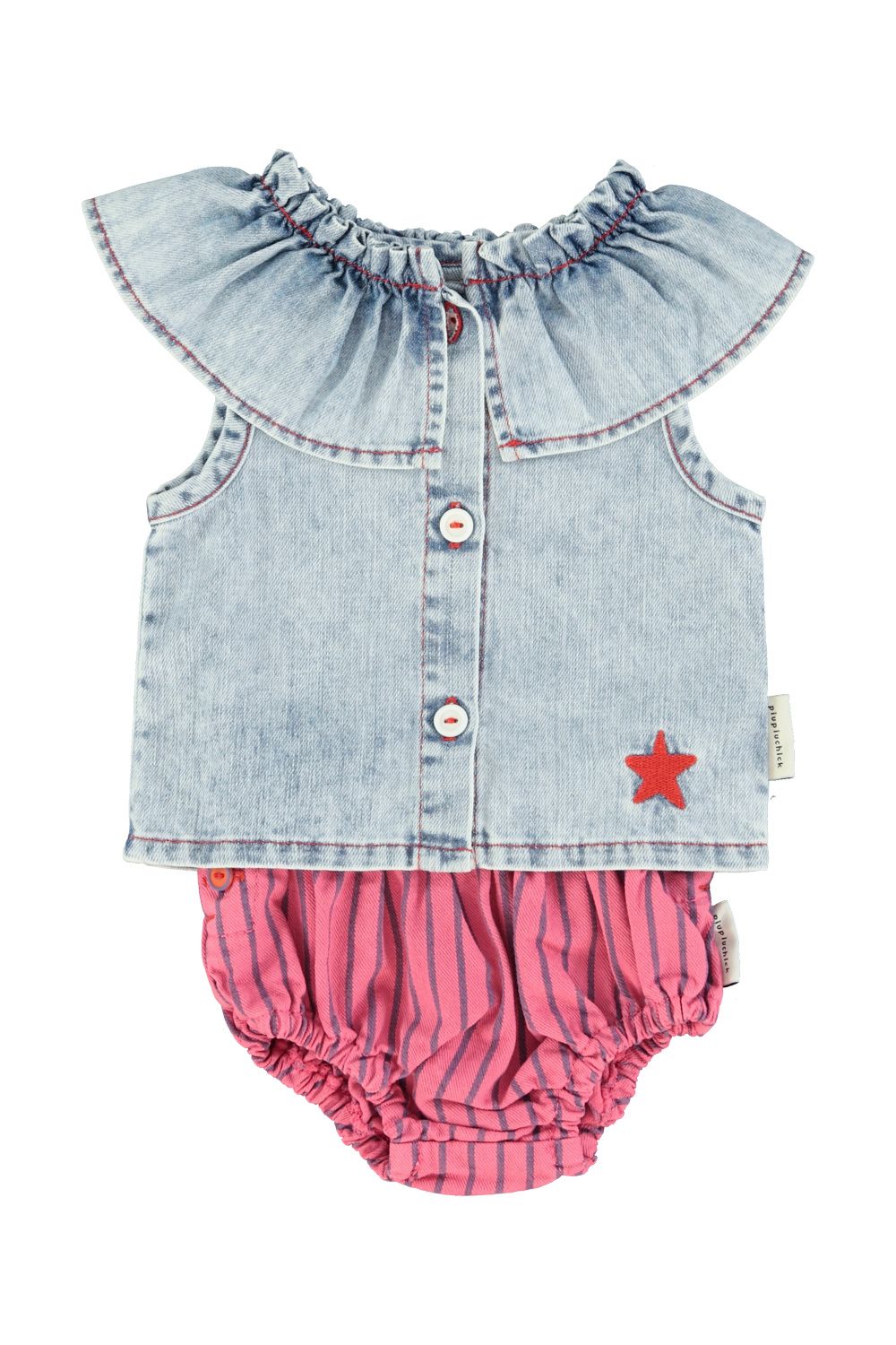 Striped Baby Shorties | Pink/Indigo