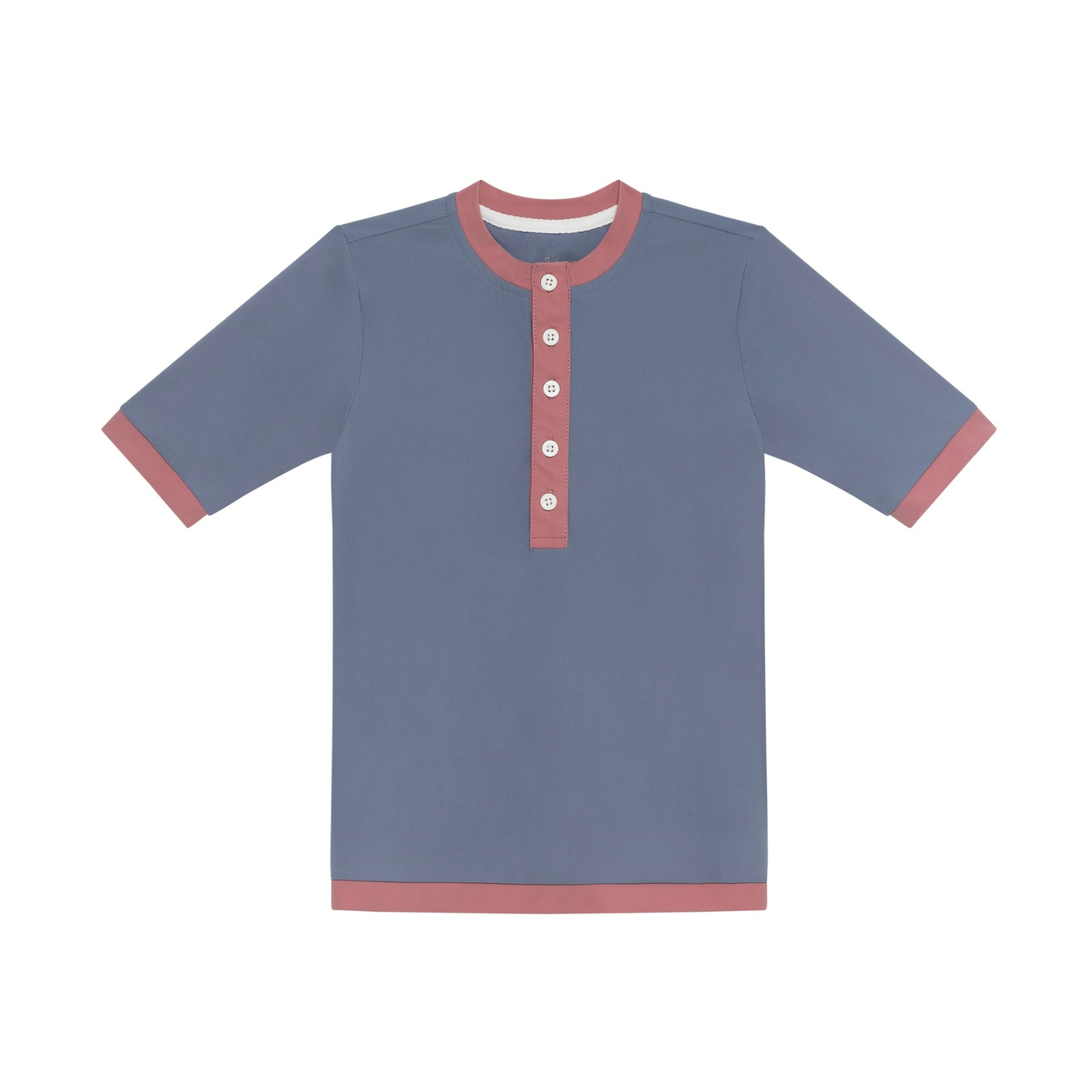 Henley Shirt | Slate/Dusty Pink