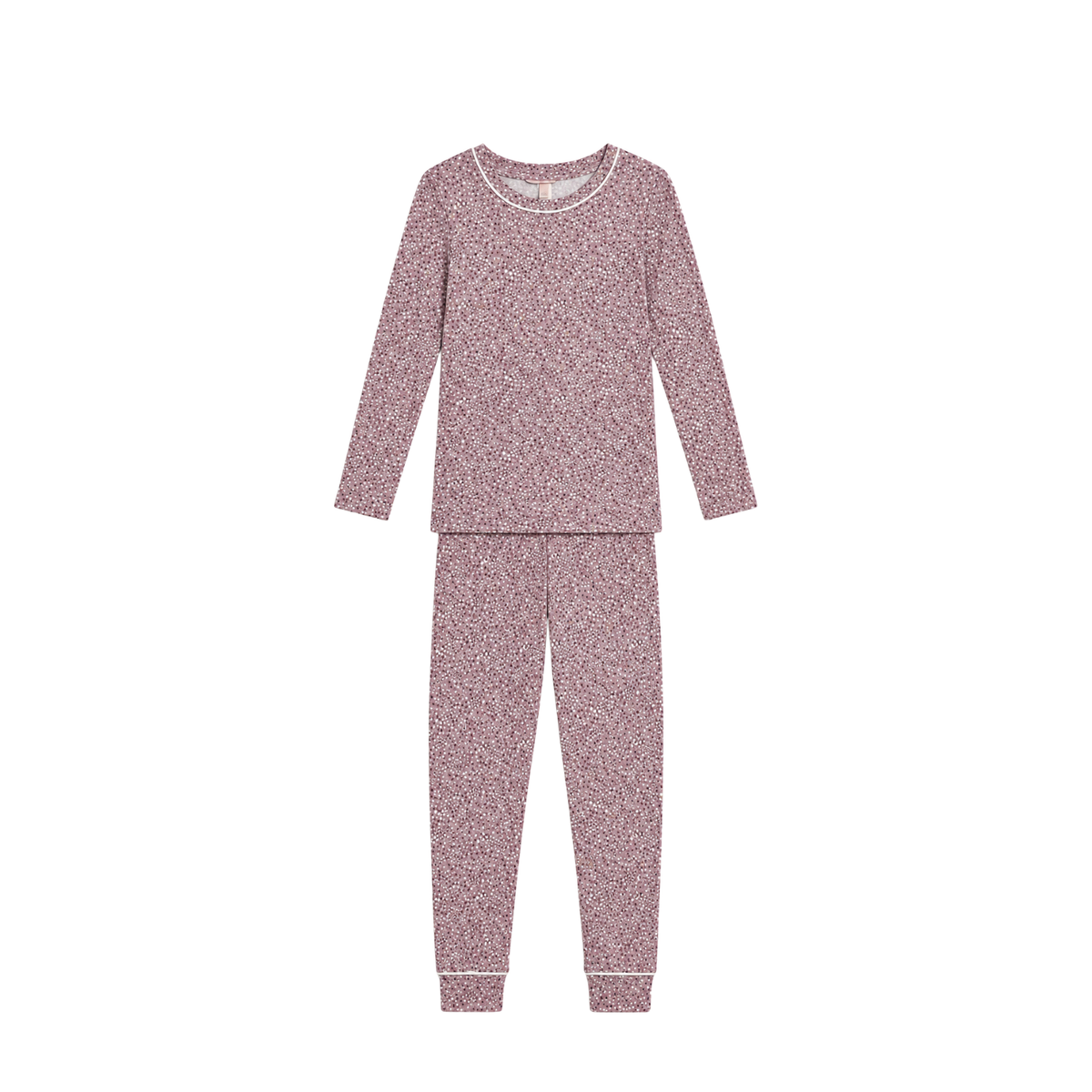 Kids Printed Long Pj Set | Animal Instinct Woodrose Ivory