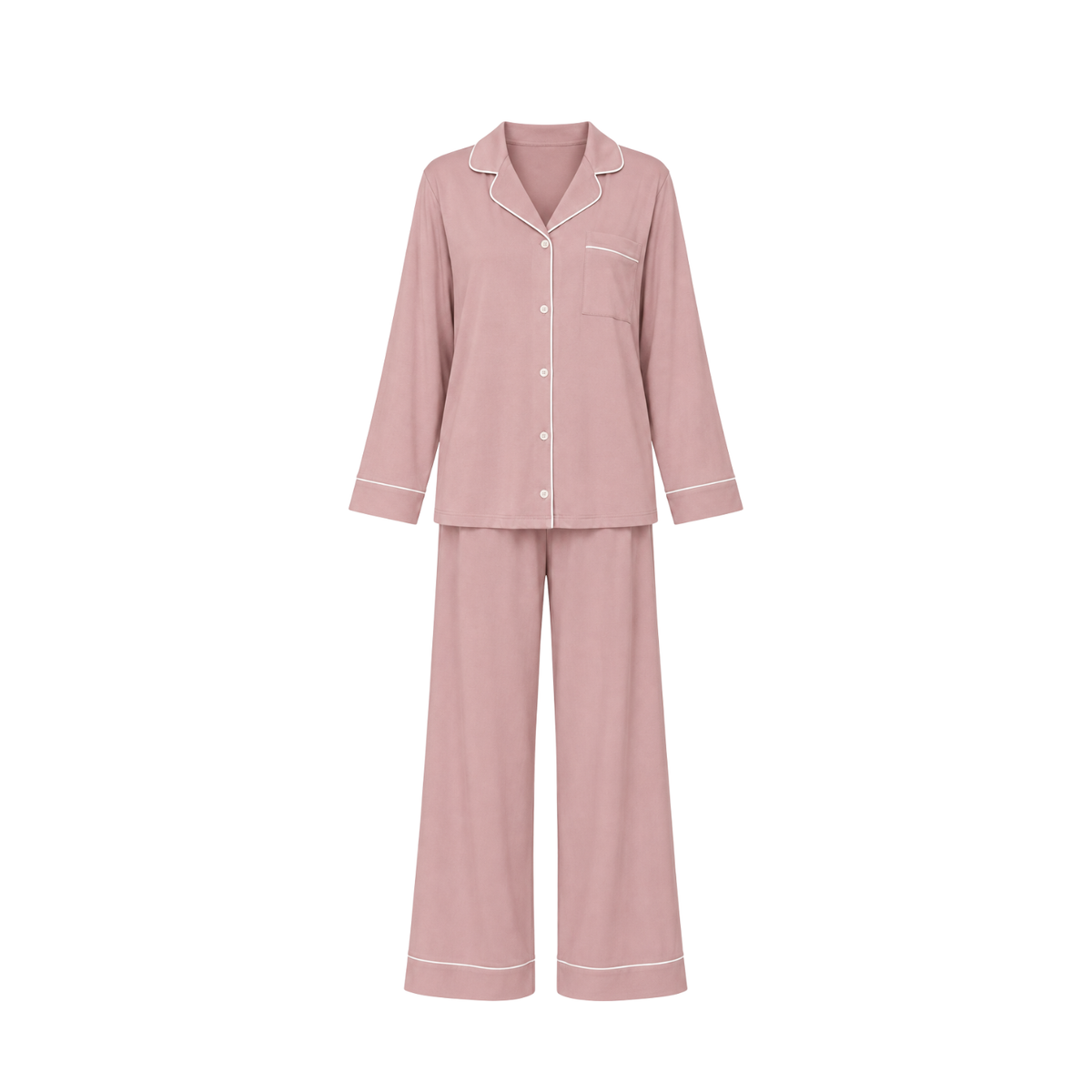 Womens Gisele Long Pj Set | Woodrose Ivory