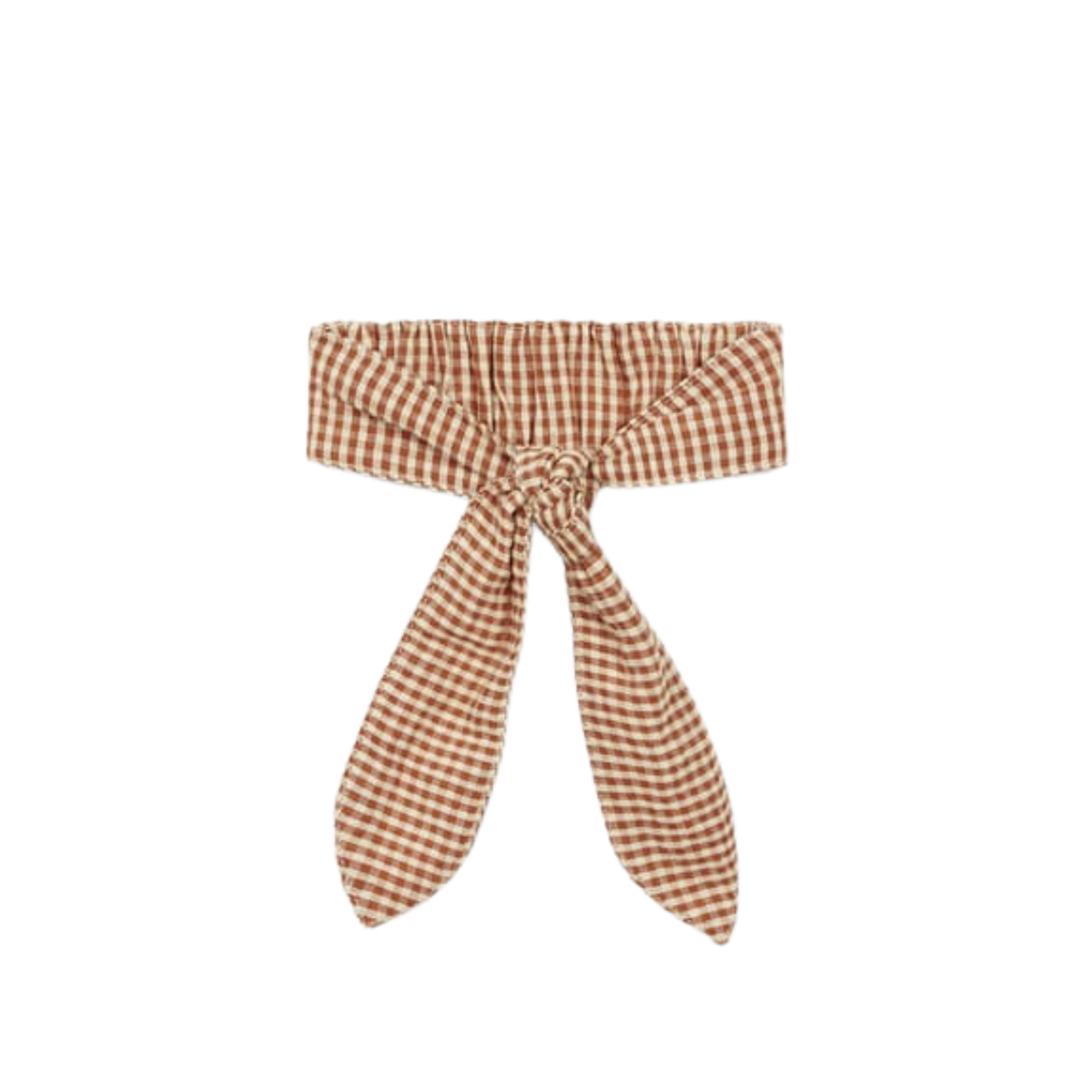 Gingham Bow Headband | Marron