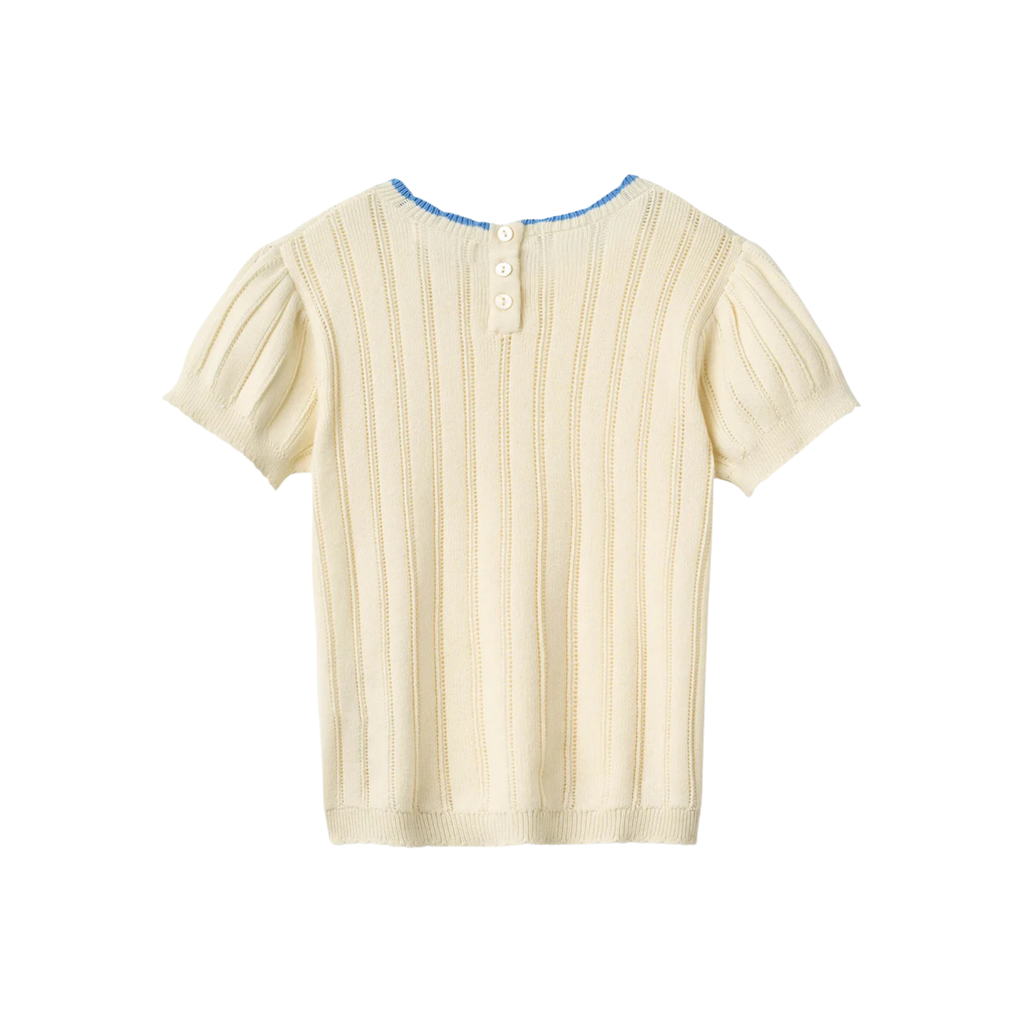 Knitted Pointelle Blouse | Cream
