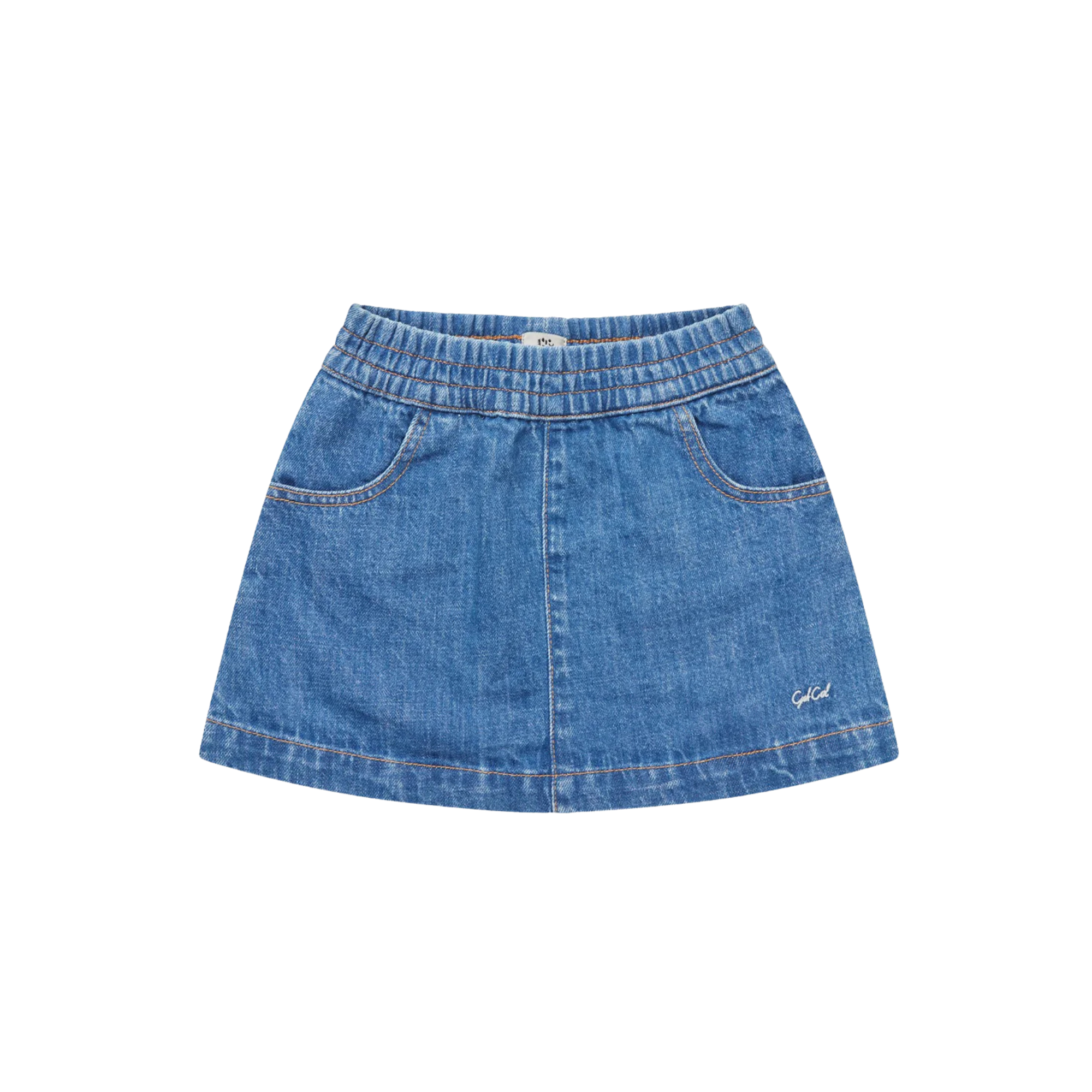 Organic Pocket Skirt | Indigo Blue Washed