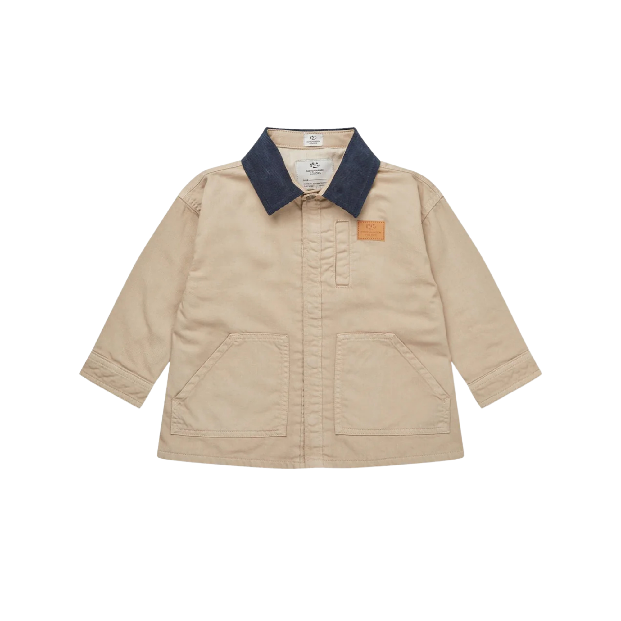 Twill Jacket with Corduroy Collar | Beige