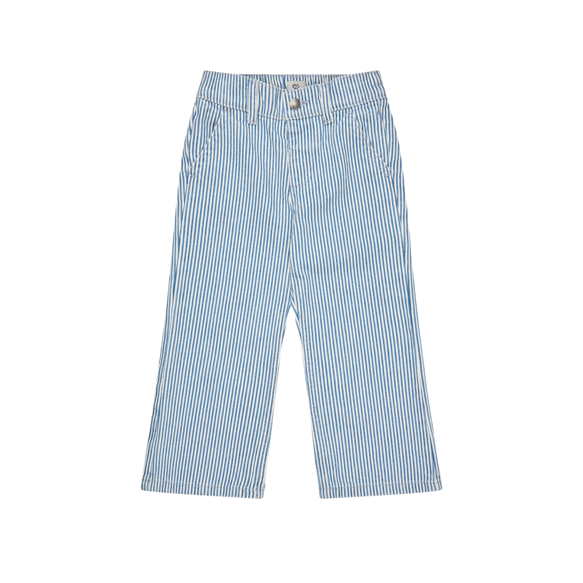 Twill Wide Leg Pant | Denim Blue Stripe