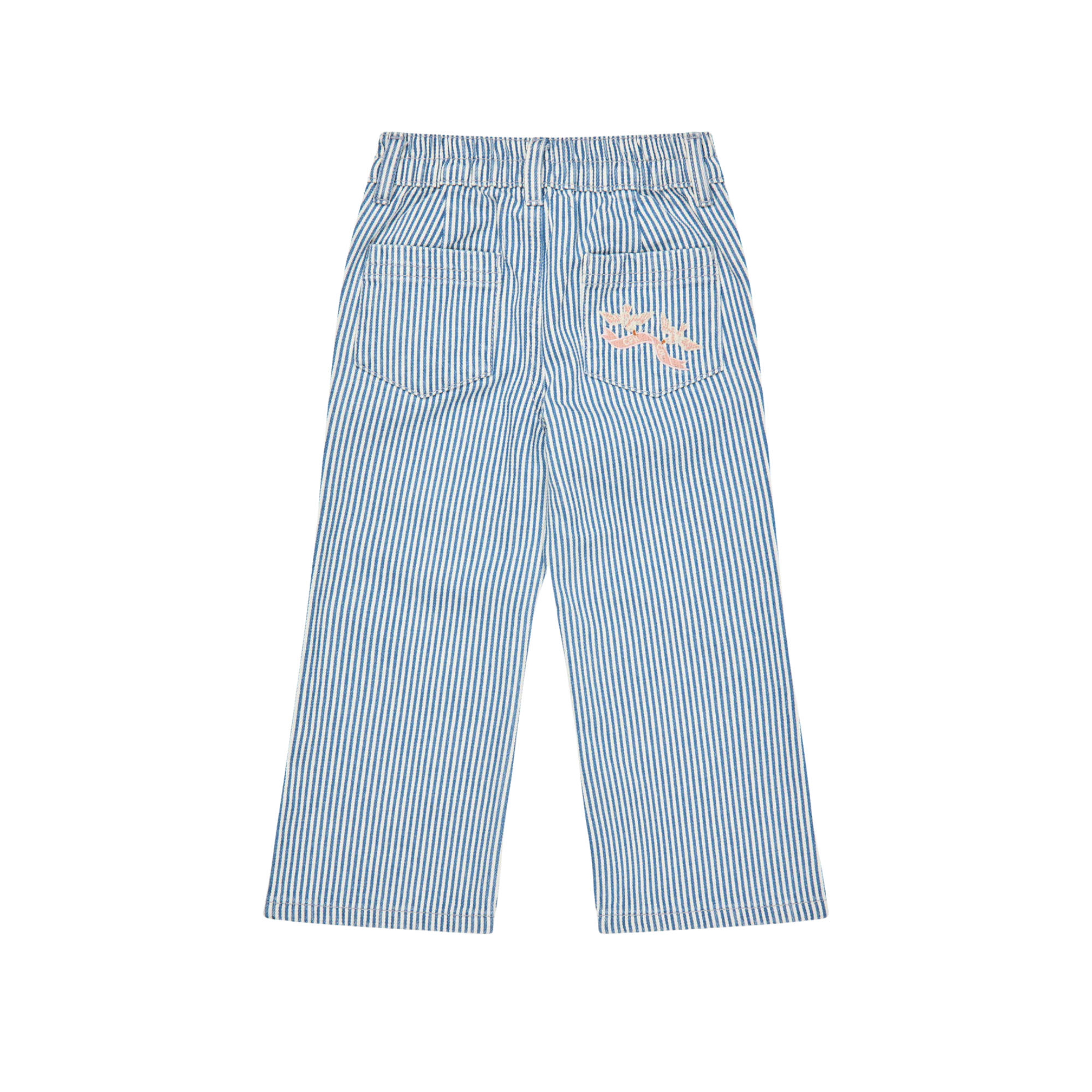 Twill Wide Leg Pant | Denim Blue Stripe