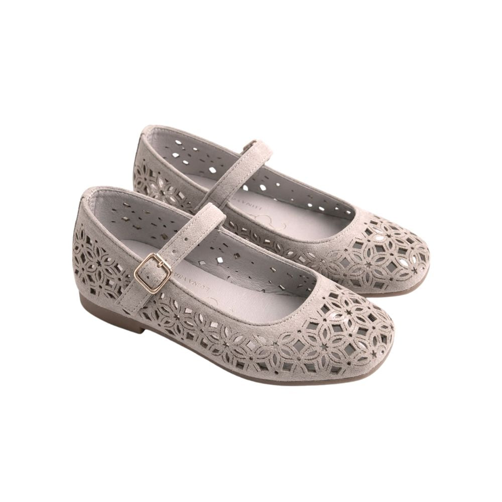 Nougat Suede Ballerina Flats