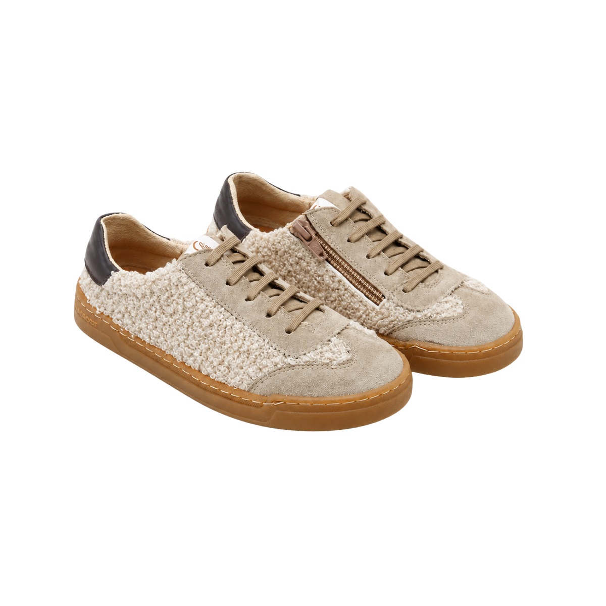 Velor Leather Barefoot Sneakers