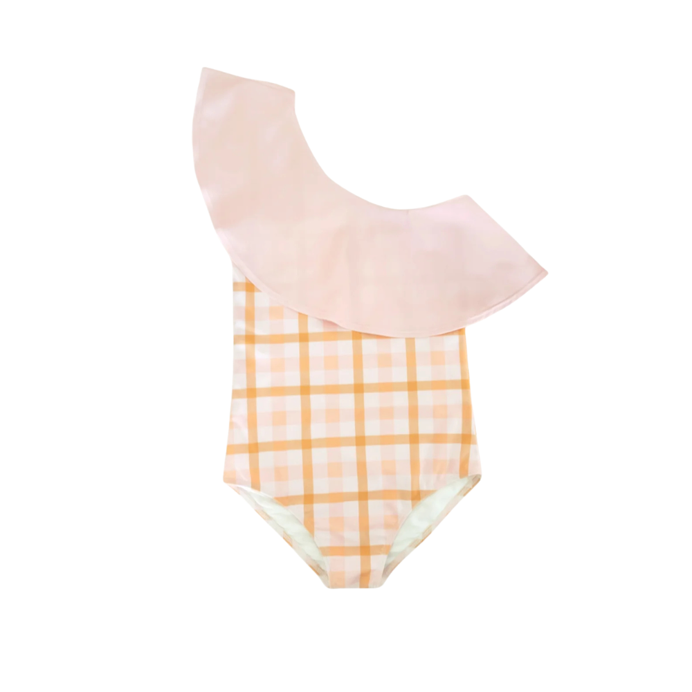 One Shoulder Ruffle | Sunkissed Plaid