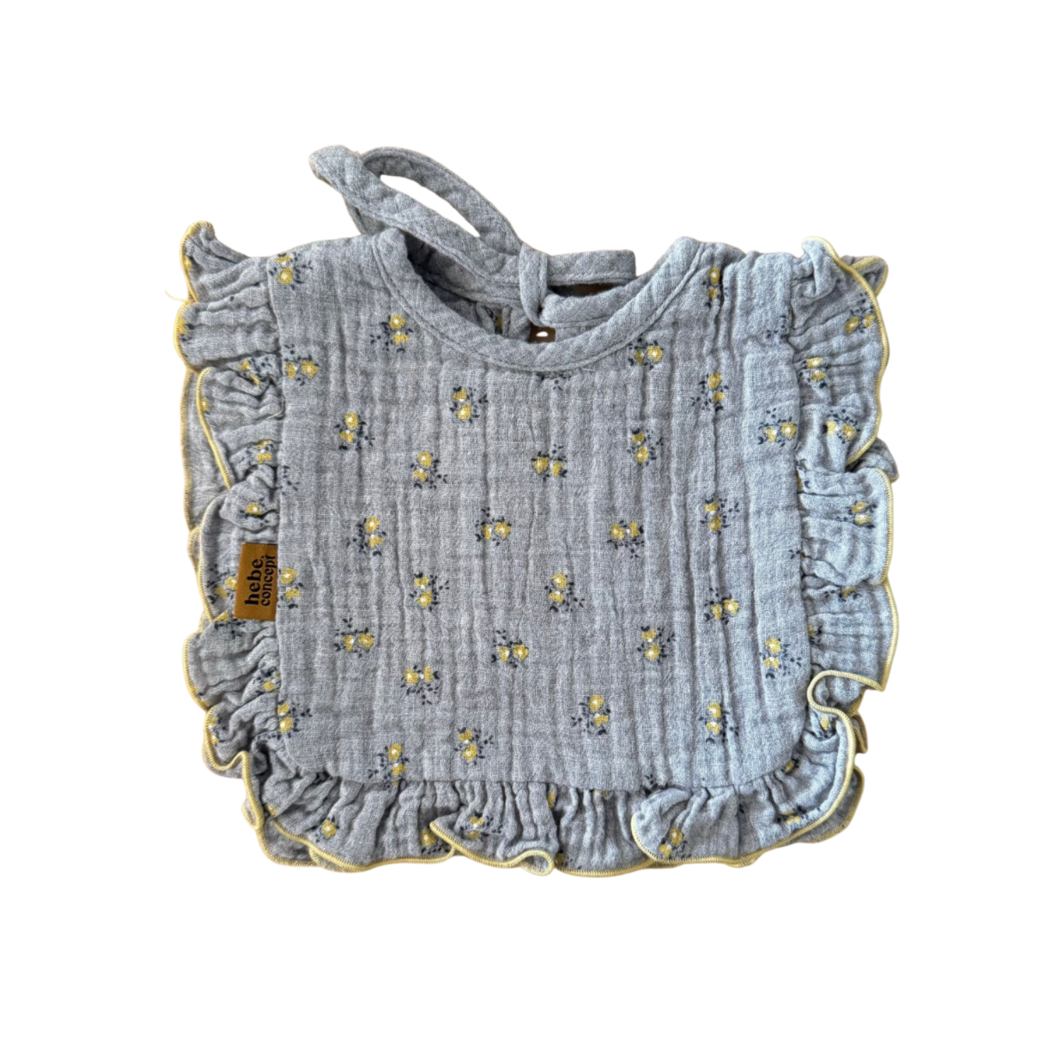 Muslin Baby Bib | Grey Floral