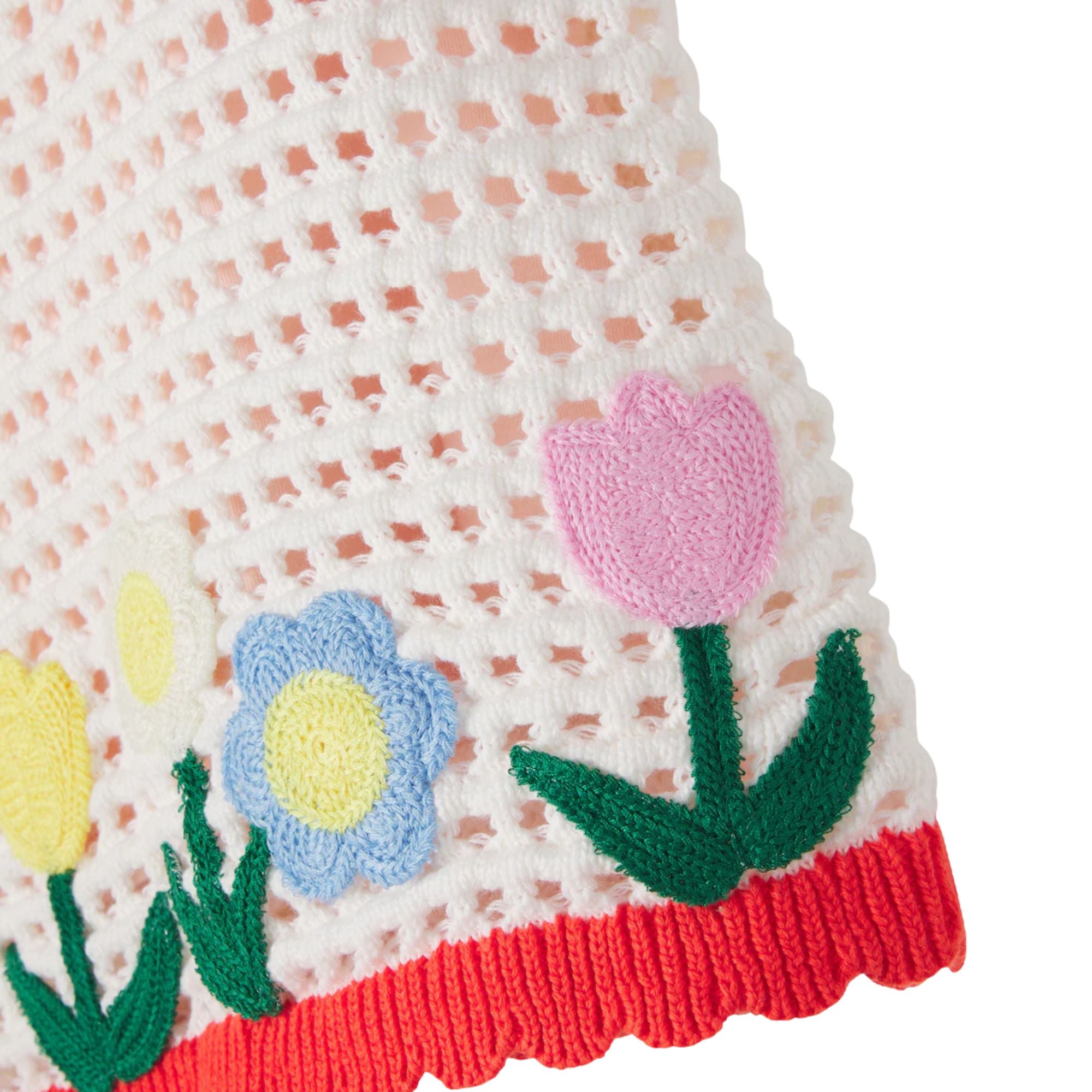 Floral Appliqué Knitted Tank Top