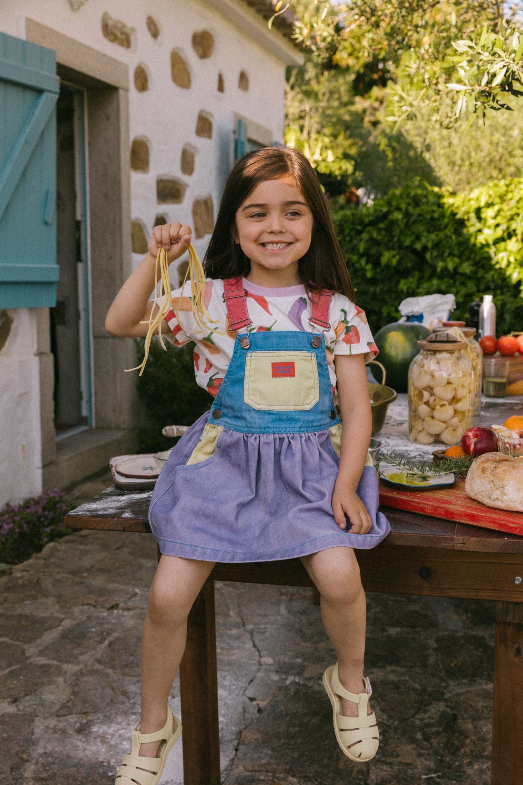 Mozzarella Skirt Overalls