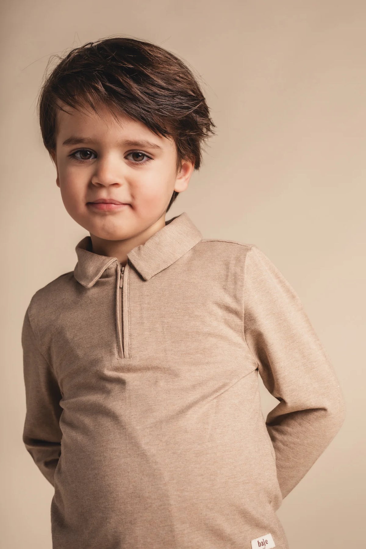 Ferry Long Sleeve Polo | Taupe Light