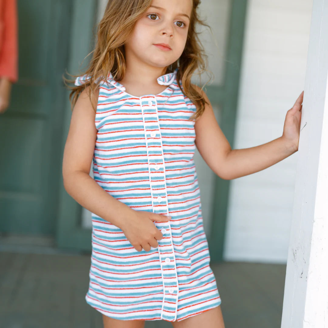 French Terry Tie Knot Dress | Jetty Stripe