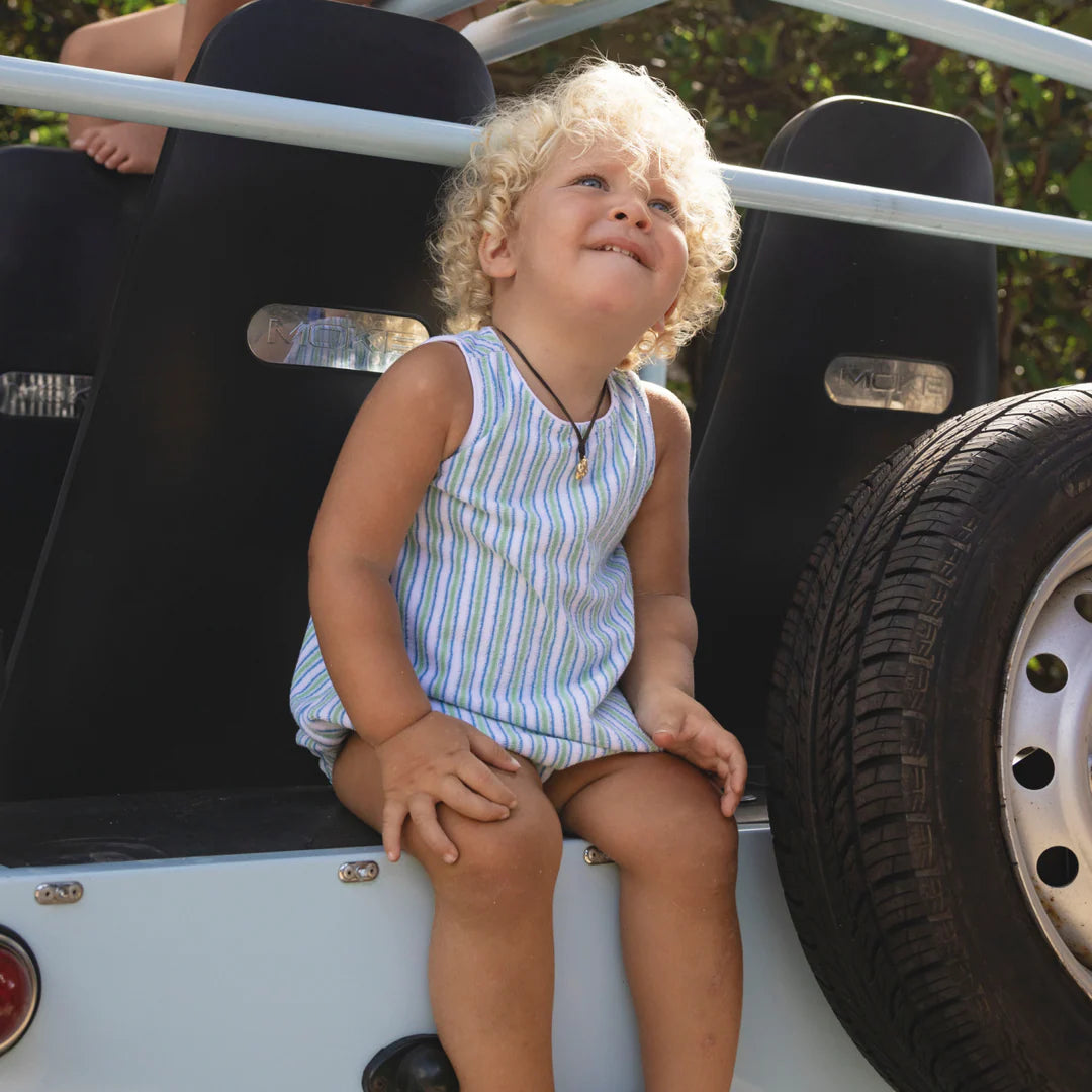 French Terry Romper | Tamarin Stripe