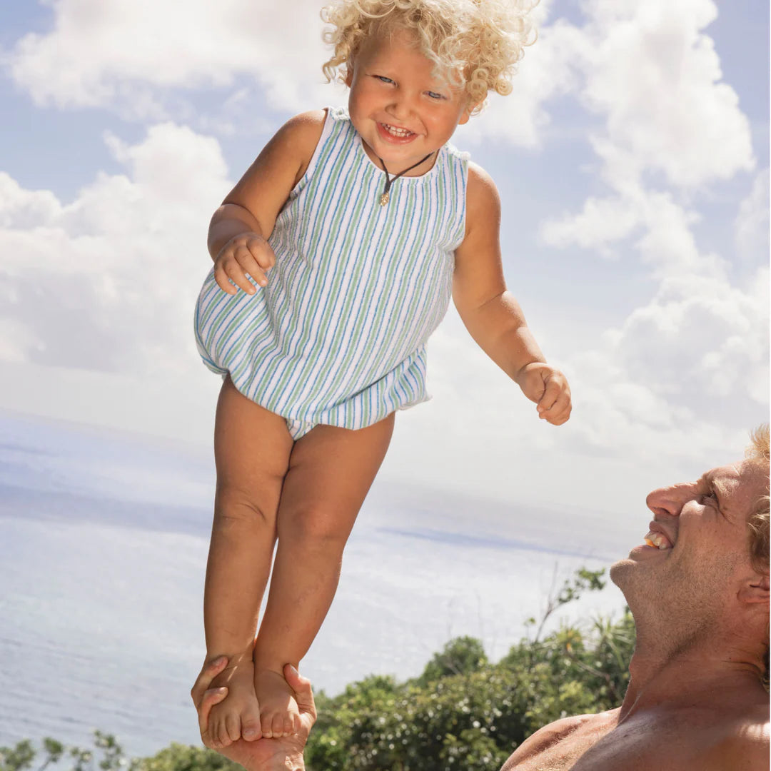 French Terry Romper | Tamarin Stripe