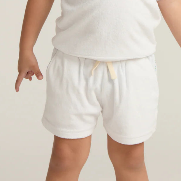 Shell French Terry Shorts | White