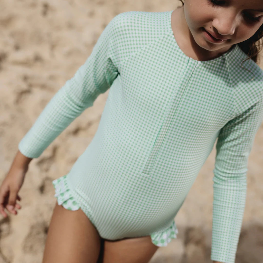 Front Zip One Piece | Gustavia Gingham