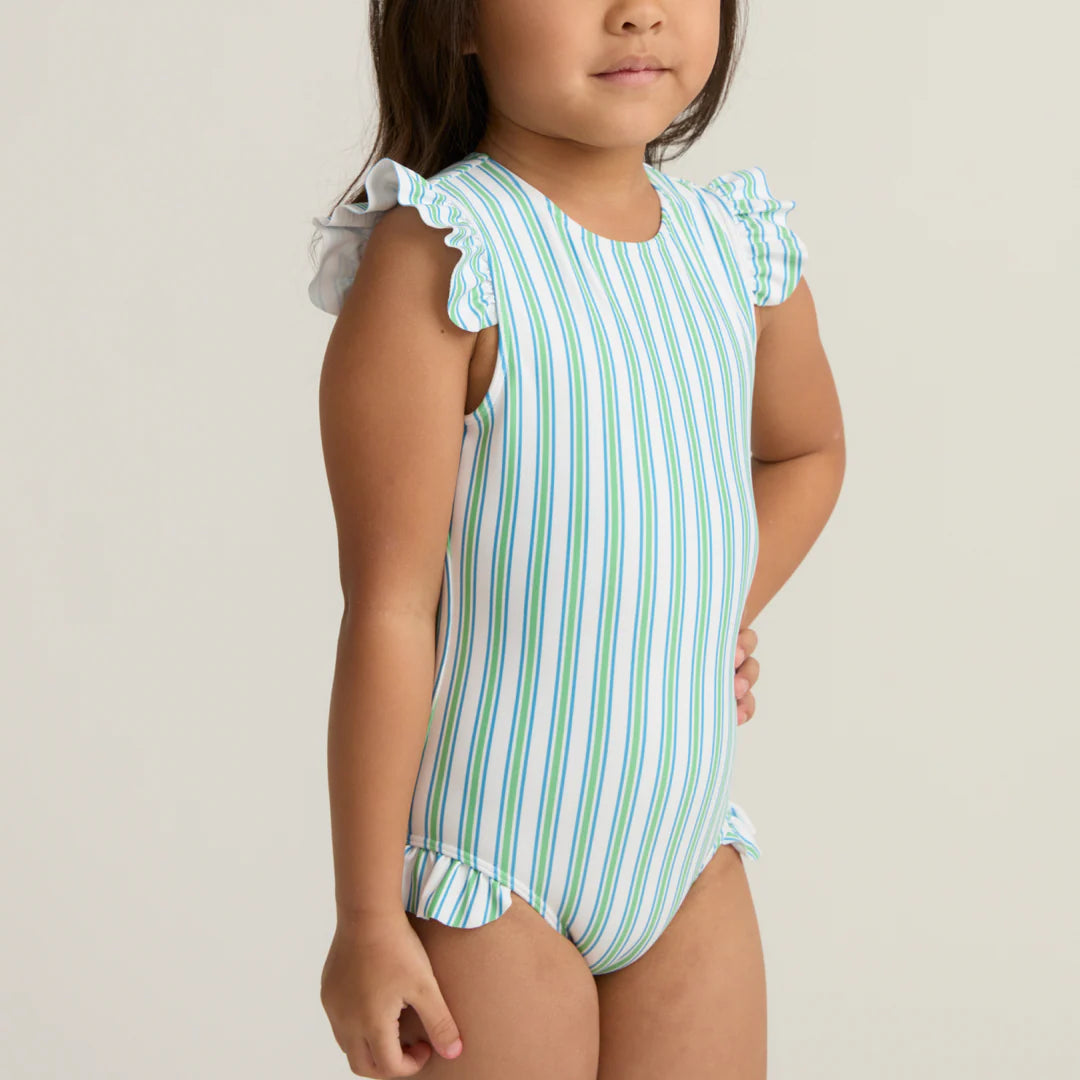 Ruffle Sleeve One Piece | Tamarin Stripe