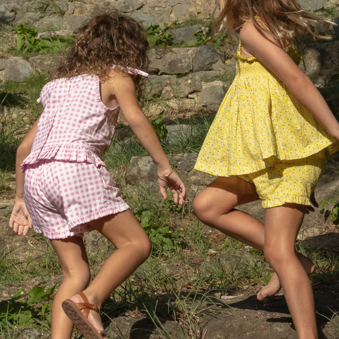 Tie Tank And Short Set | Blush Gingham