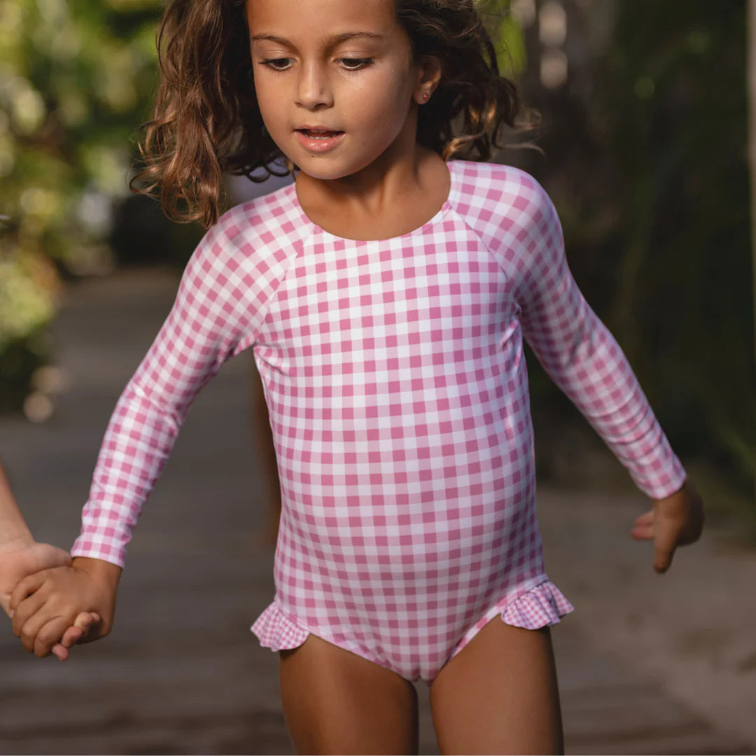 Blush One Piece | Gingham Rashguard