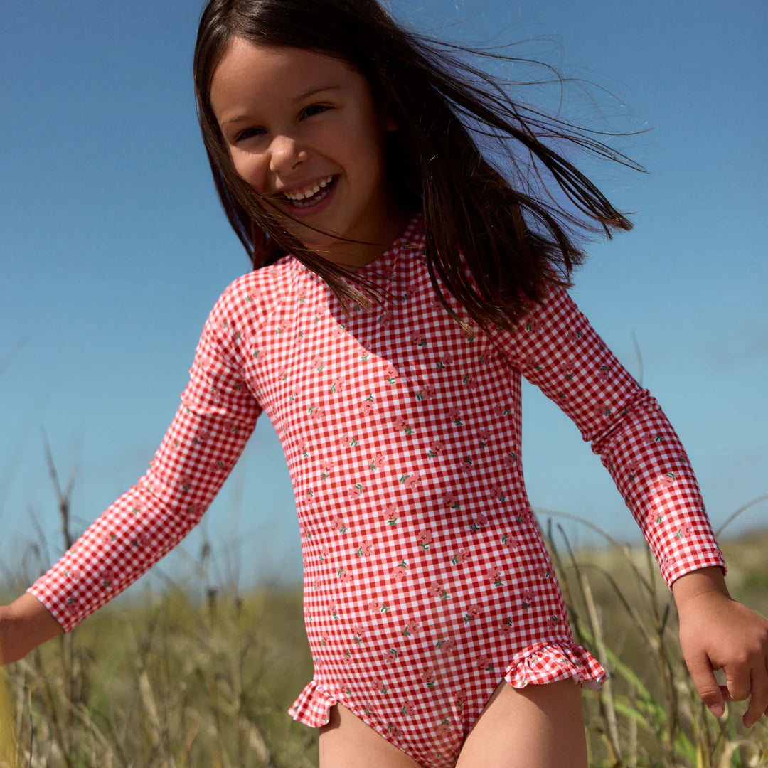 Rashguard One Piece | Cranberry Gingham