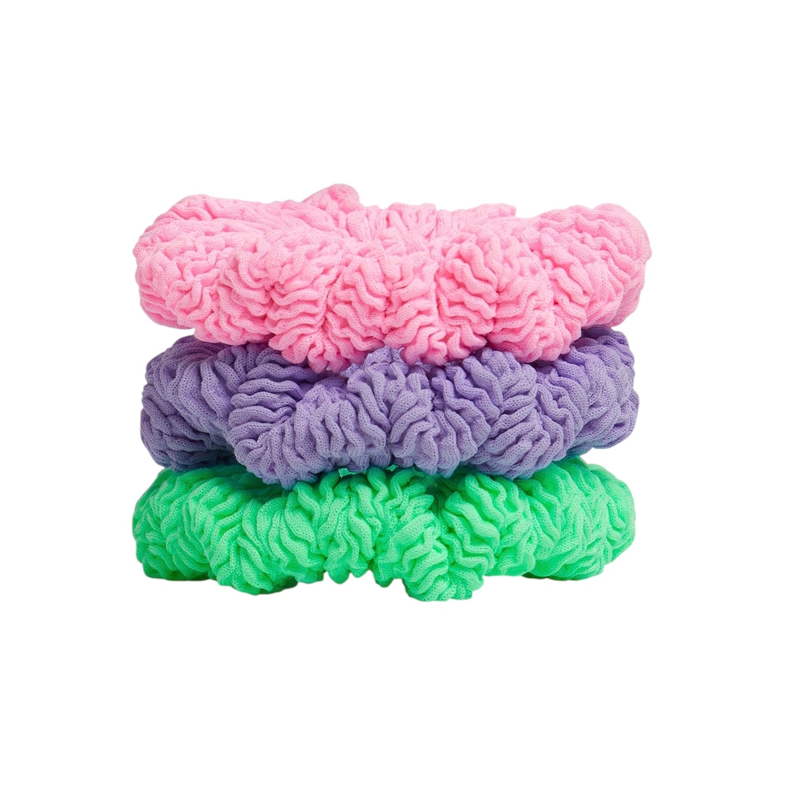 Womens 3 Pack Scrunchies | Bubblegum/ Lime/ Lilac