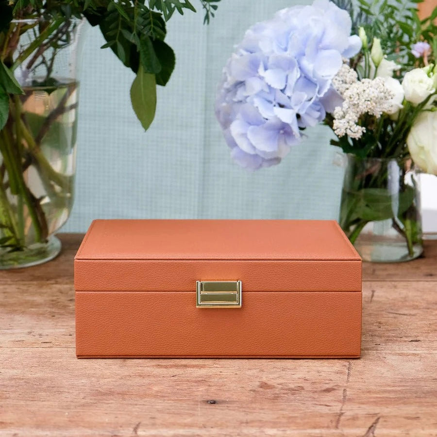 Louise Leather Jewelry Box | Camel