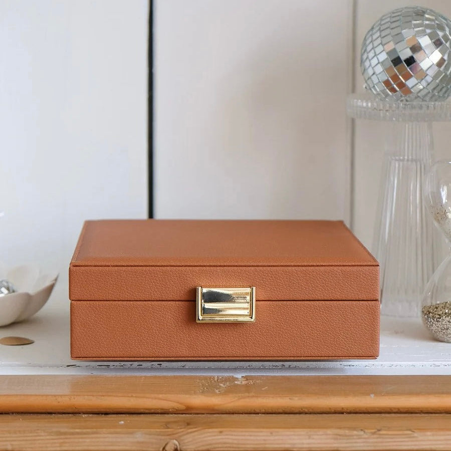Anne Leather Jewelry Box | Camel
