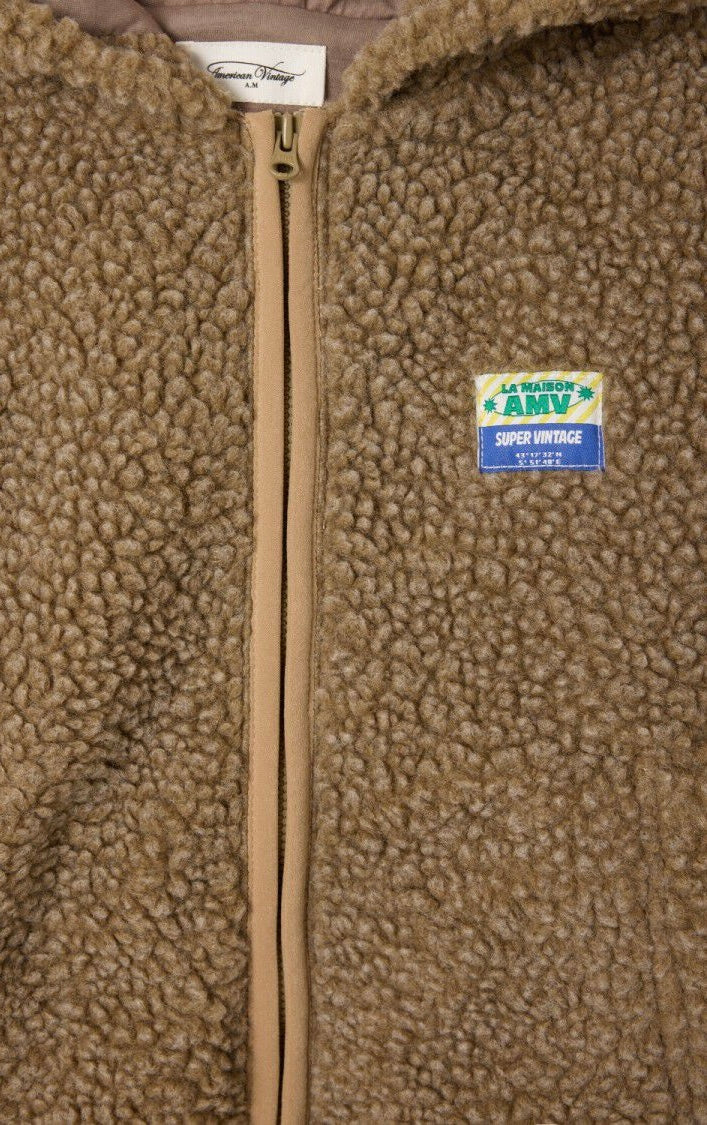 Hoktown Hooded Sherpa Jacket | Nutmeg Melange