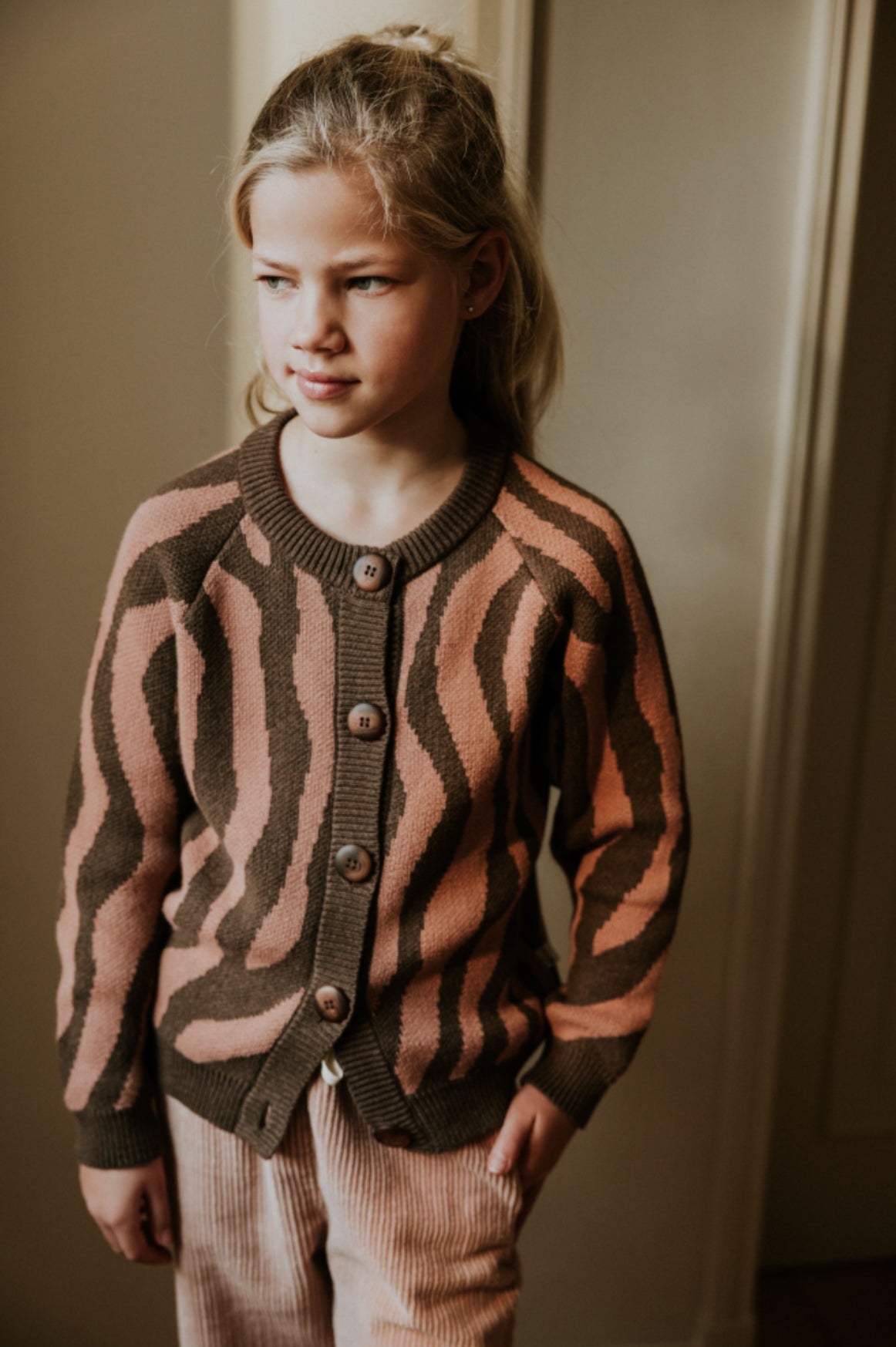 Raglan Knitted Cardigan | Pink Zebra