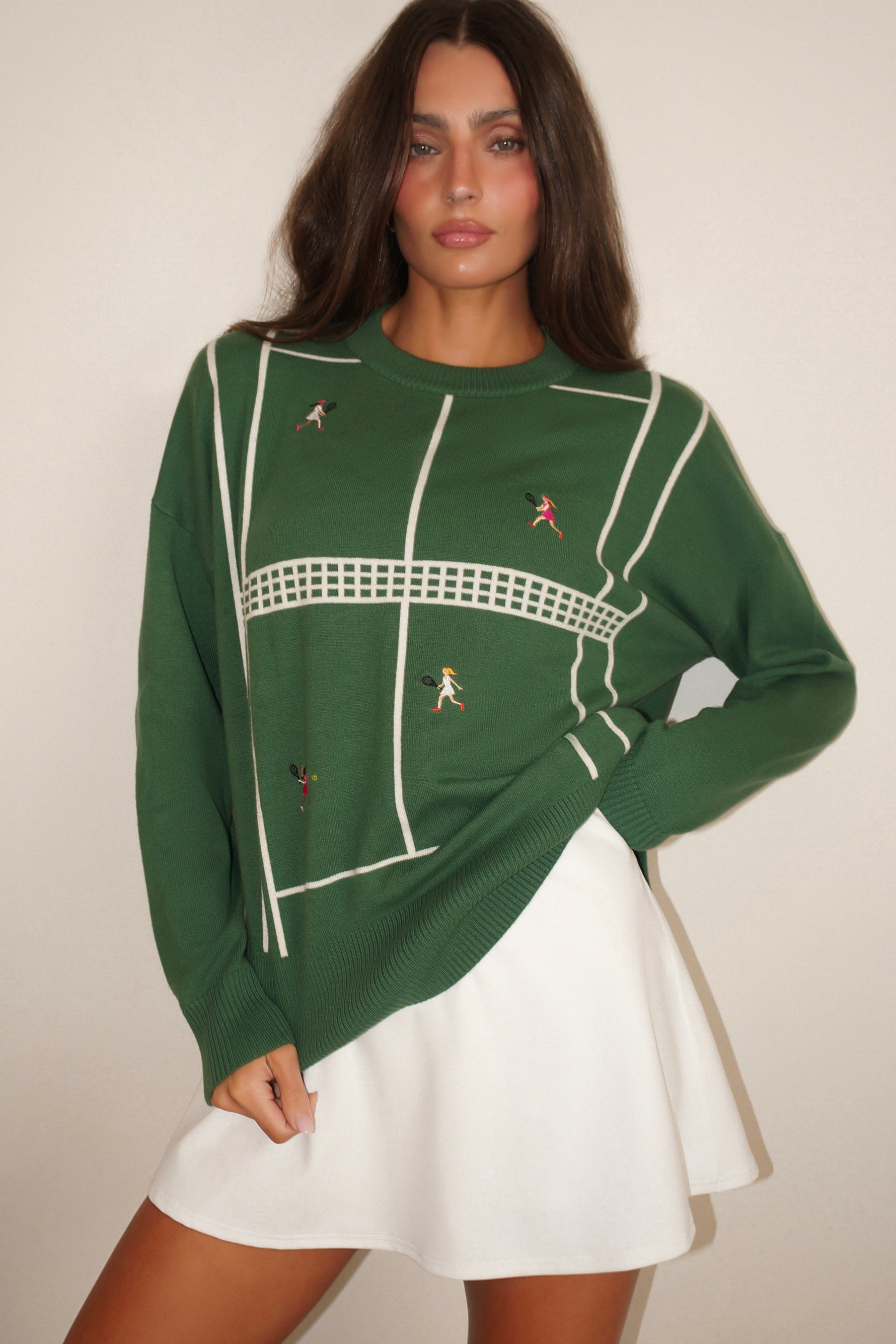 Womens Callie Sweater | Rally Green Tennis