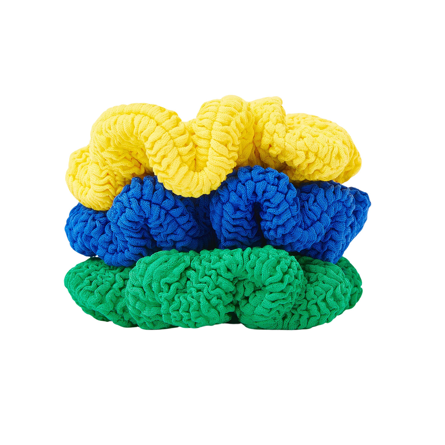 3 Pack Kids Scrunchies | Sunflower/Royal Blue/Emerald