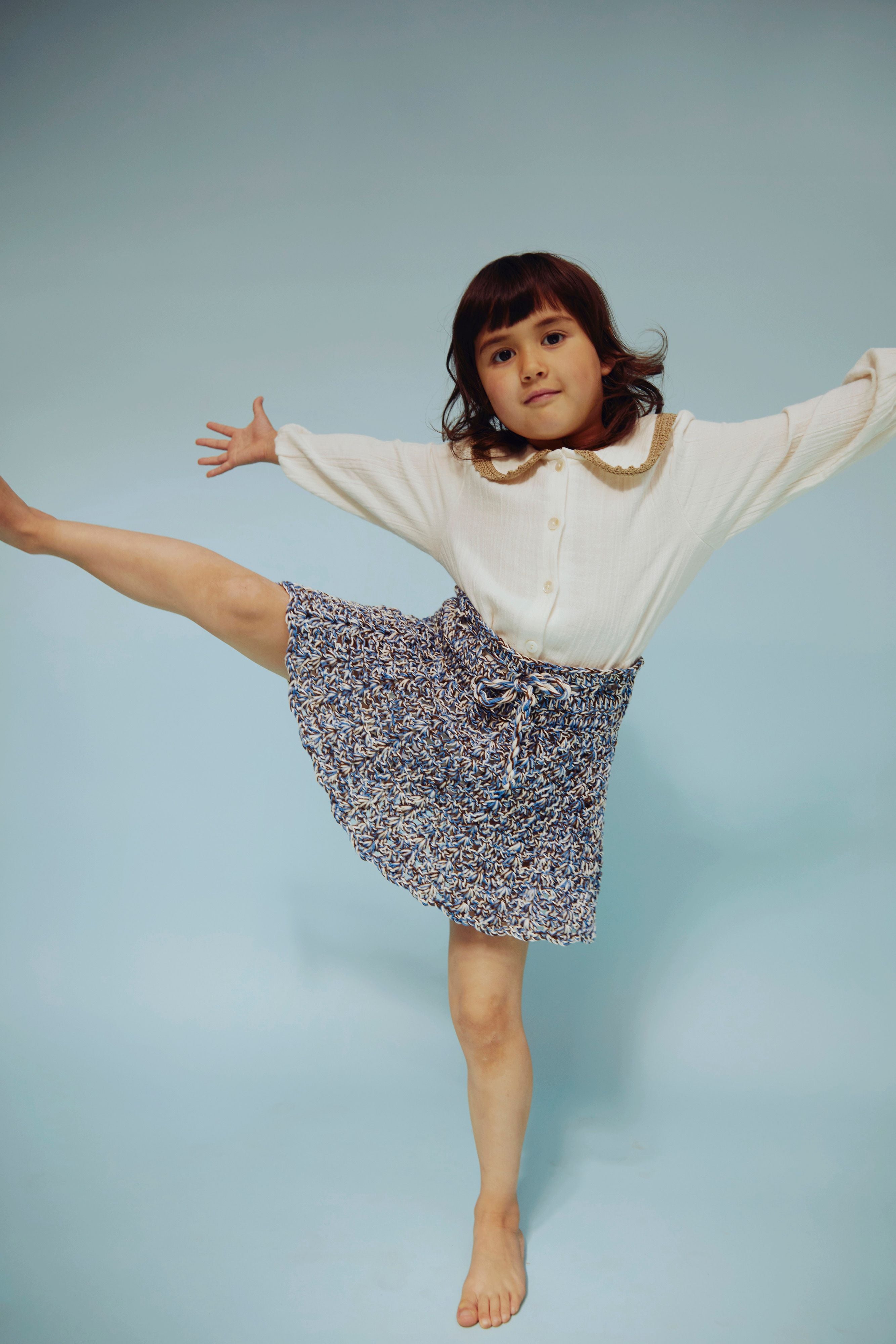 Ester Fanned Skirt | Sky Combo