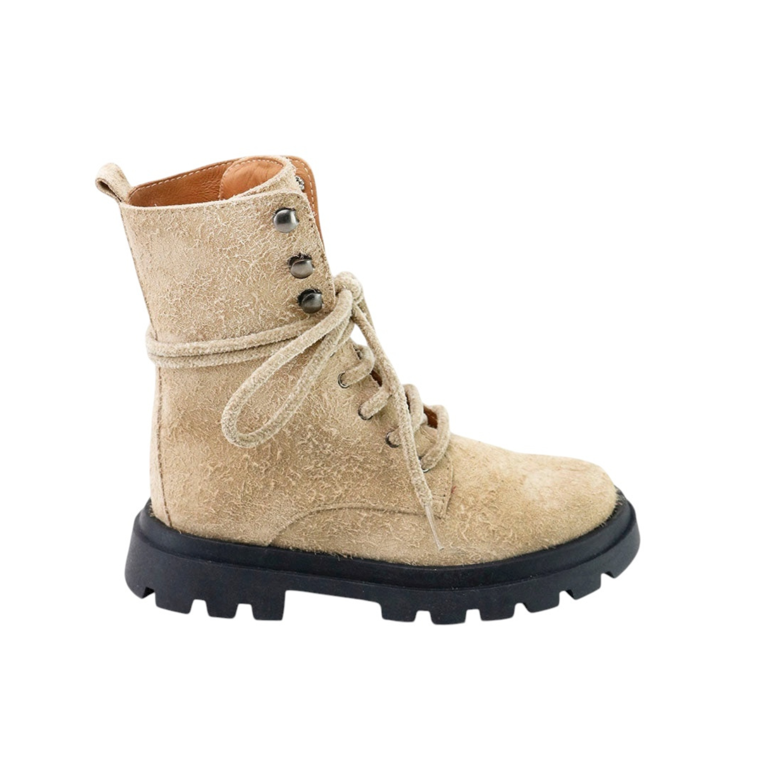 Leather Military Boots | Beige