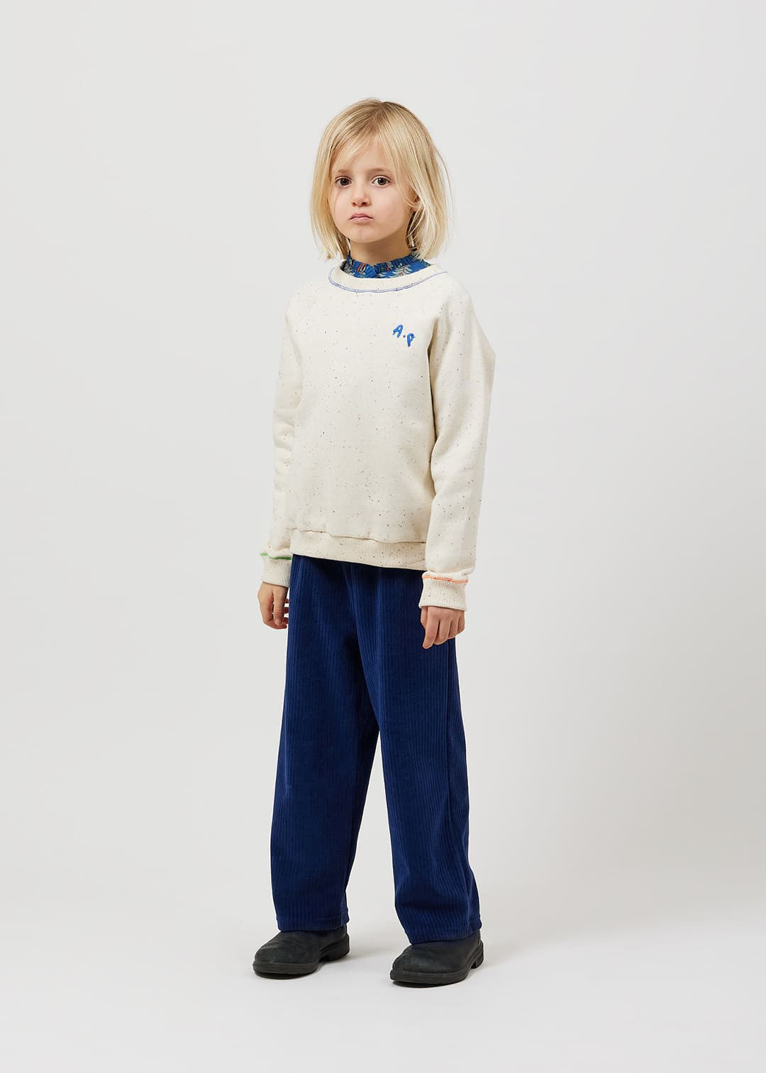 Velvet Ribbed Trousers | Marine