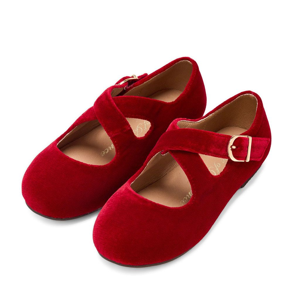 Demi Velvet Shoes | Red
