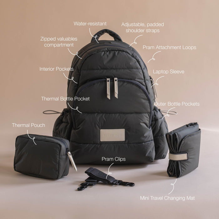 Baby Changing Backpack | Soft Black