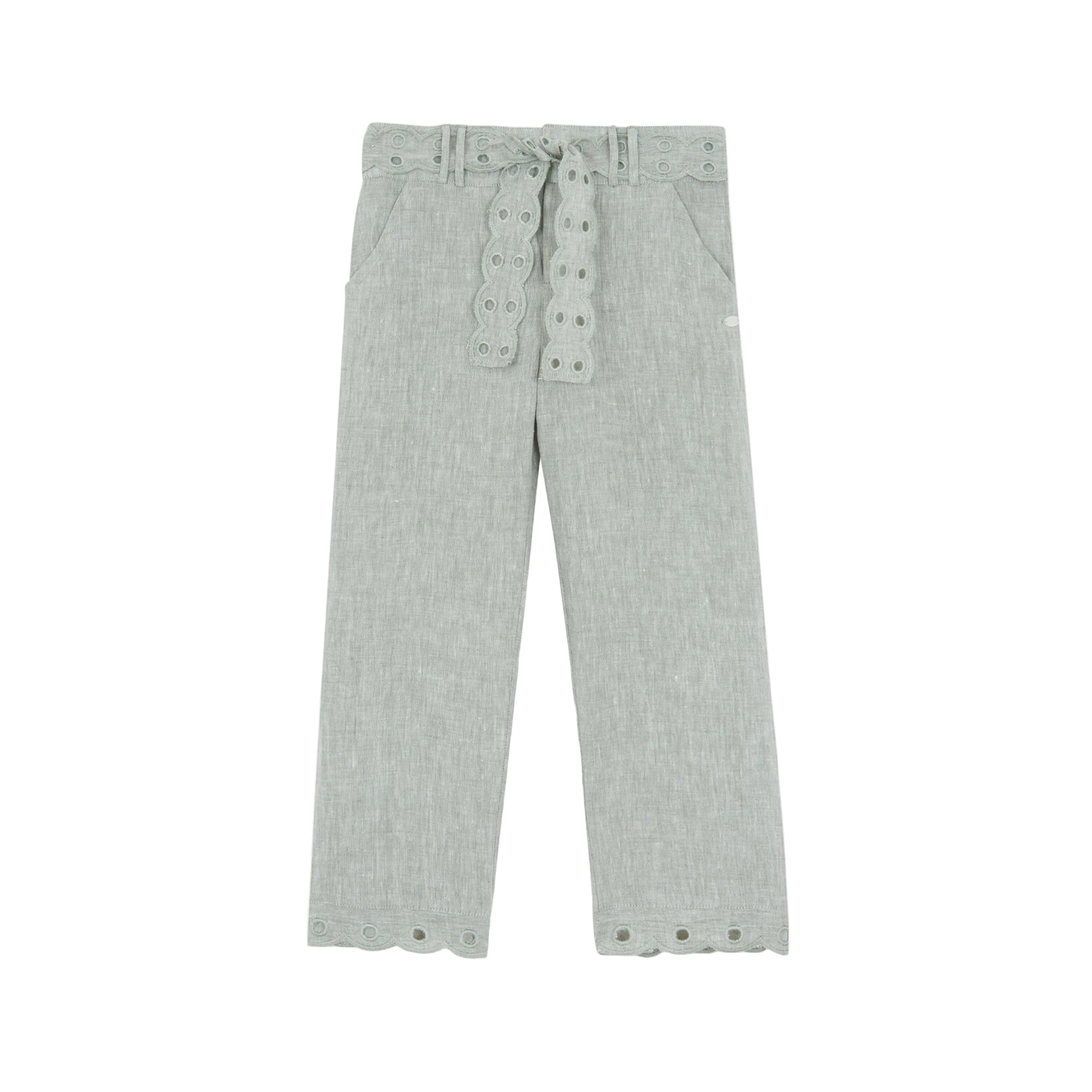 English Embroidery Trousers | Khaki