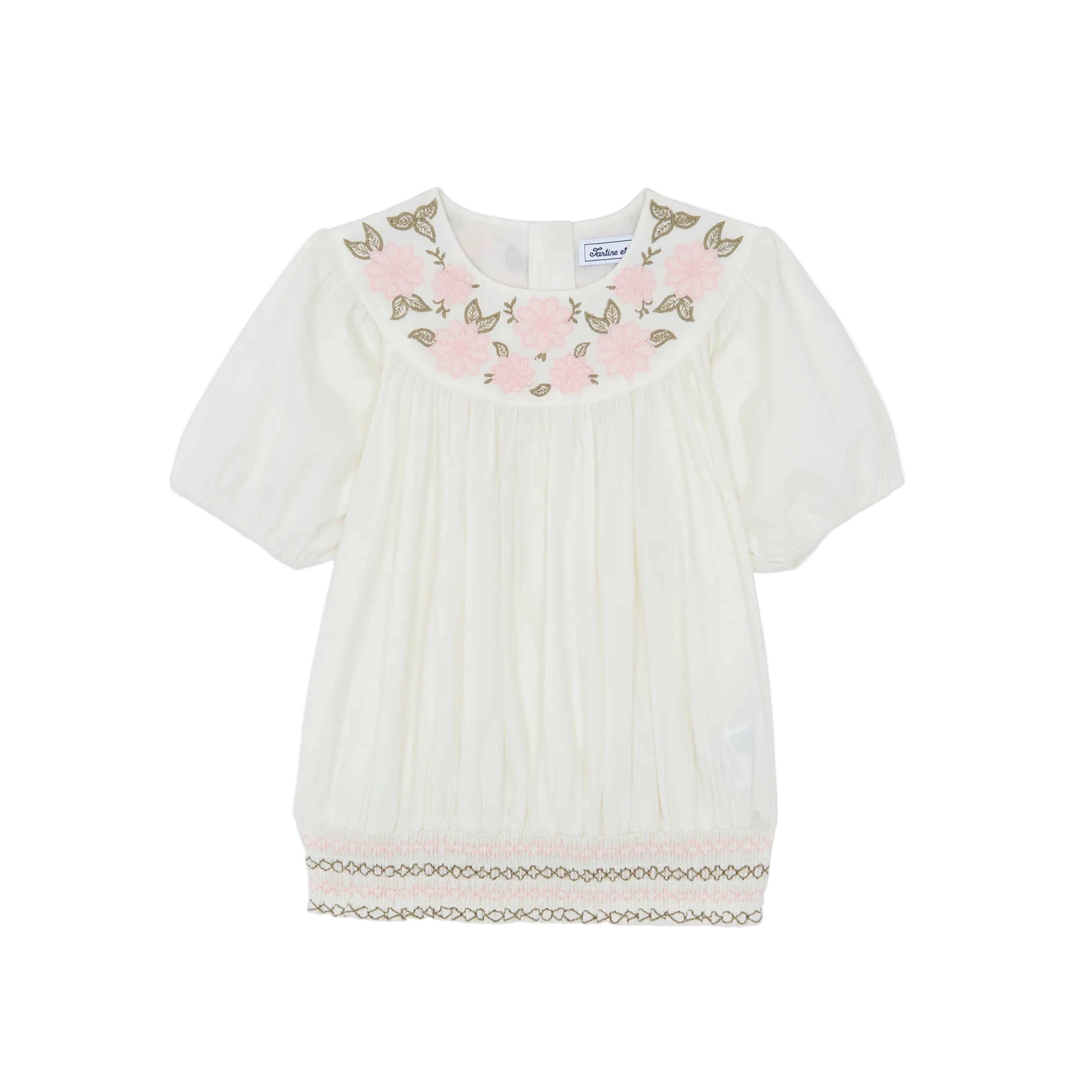 Floral Embroidery Tunic | Ecru