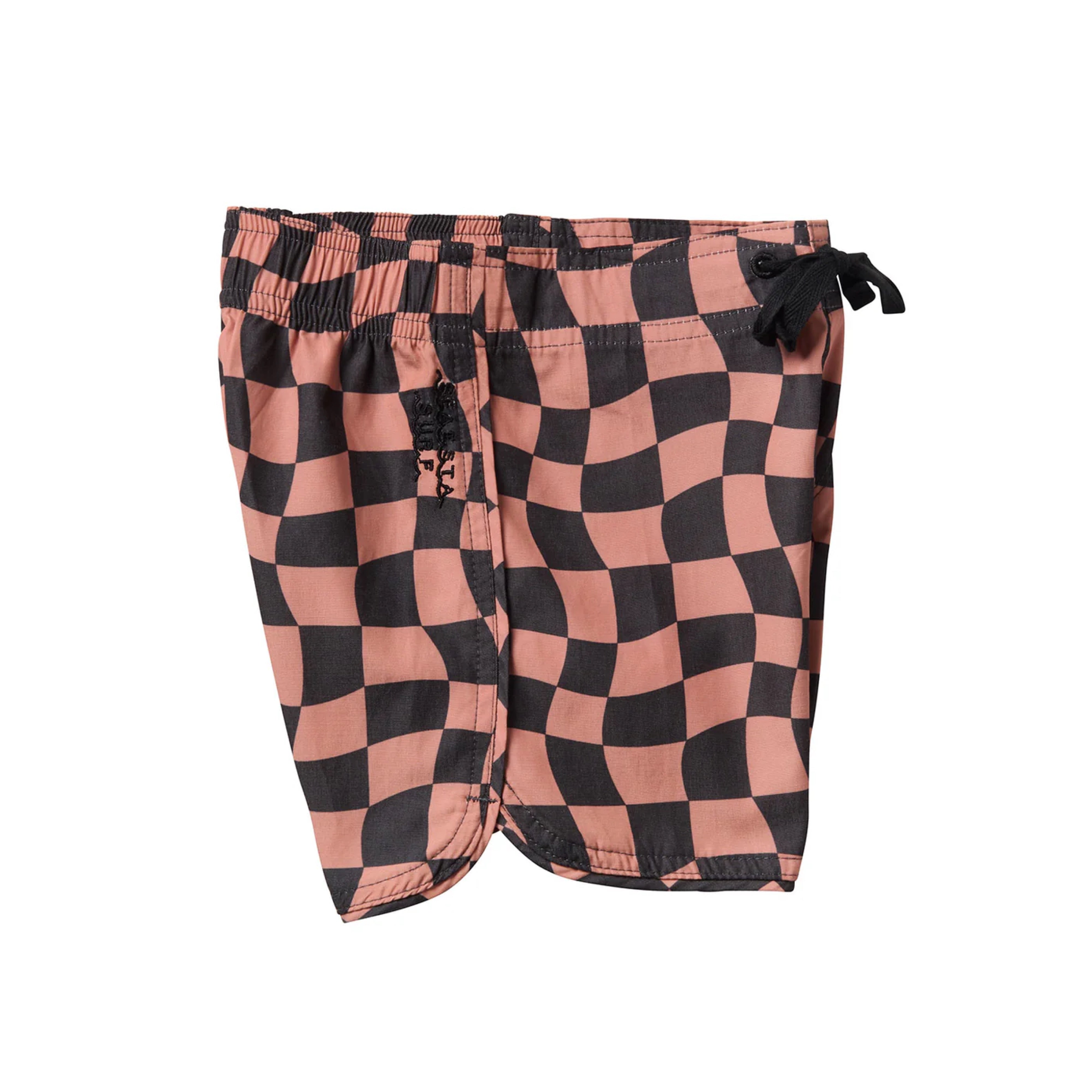 Wavy Checks Retro Flare Boardshort | Cocoa