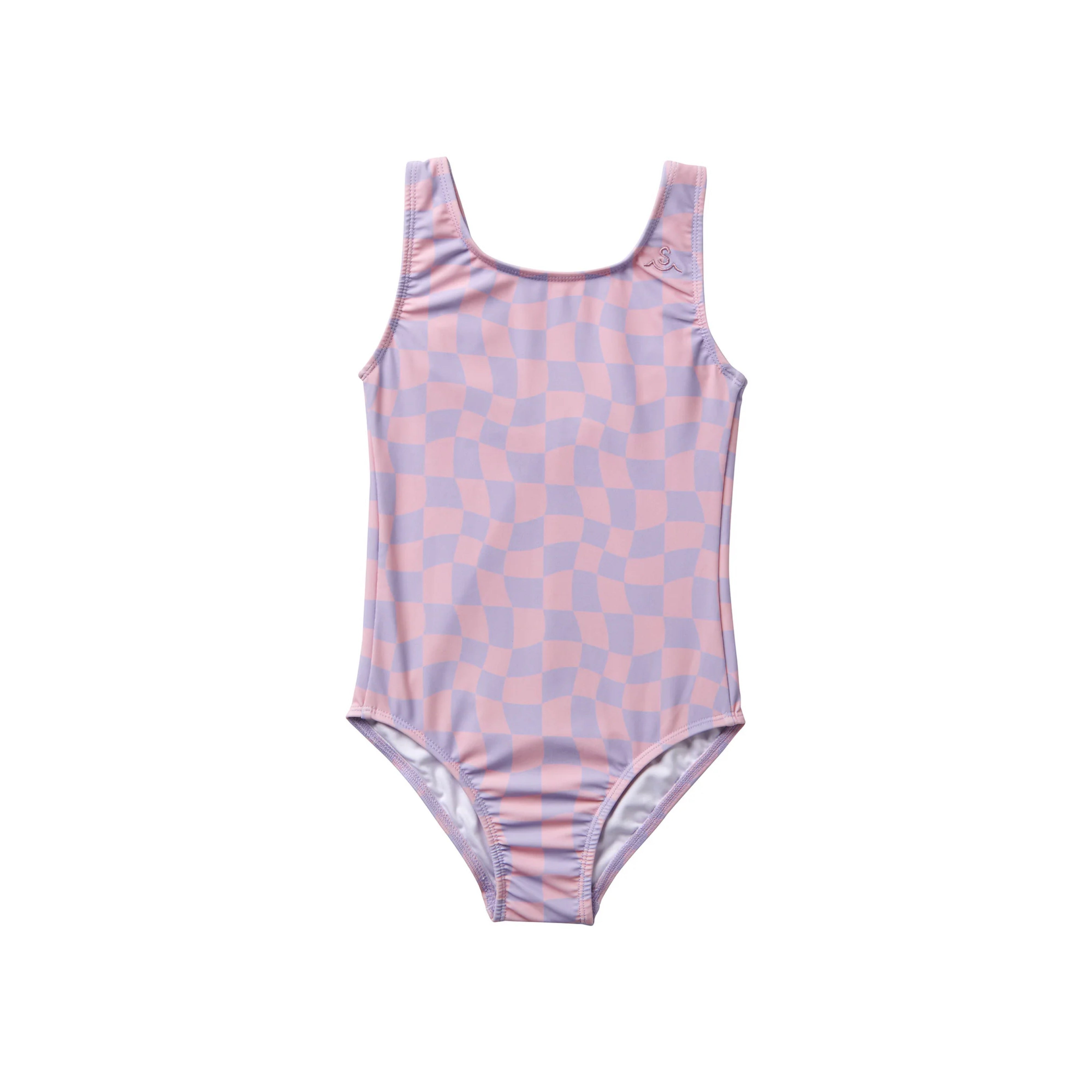 Wavy Checks Swimsuit | Lavender