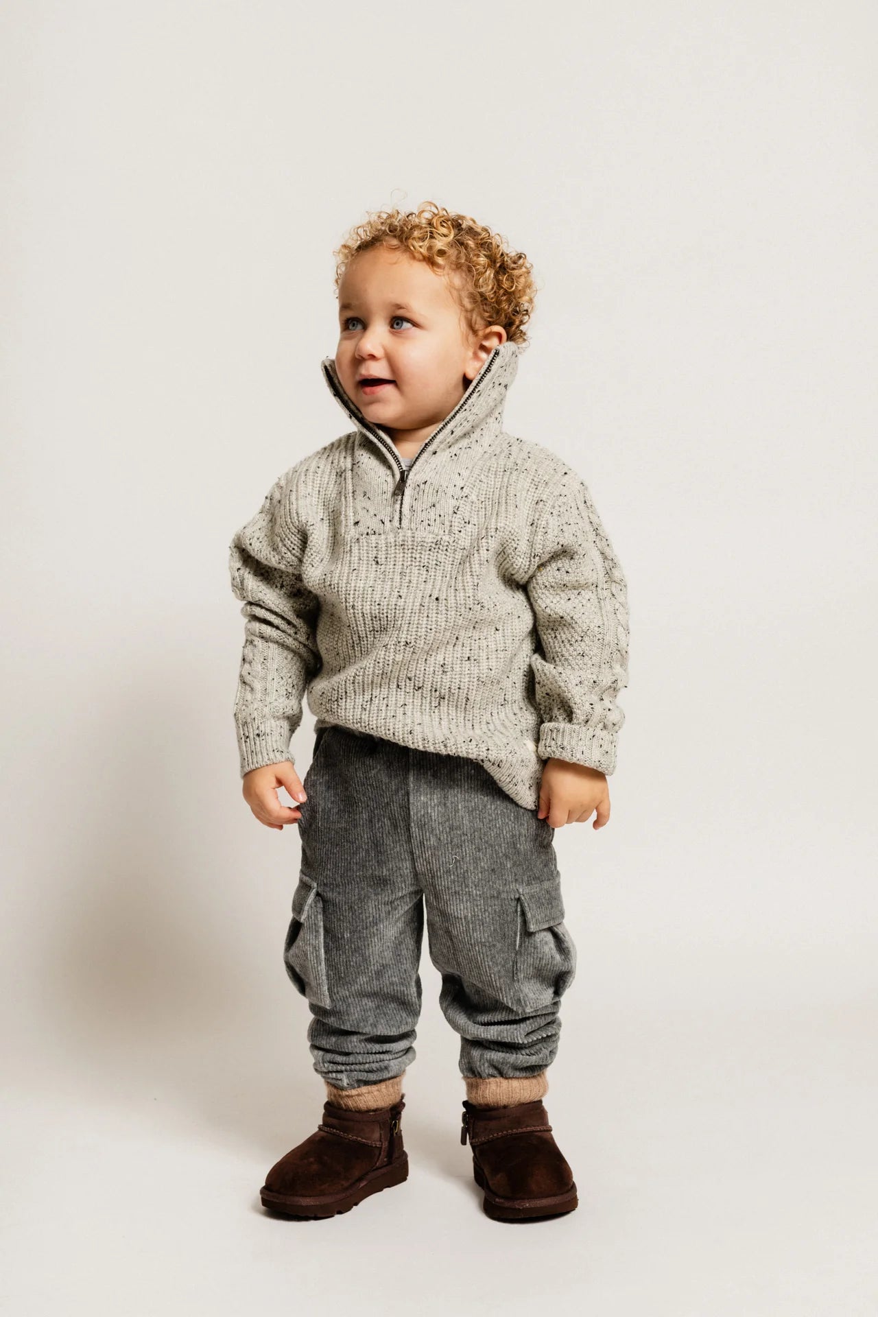 Lenn Half-Zip Sweater | Grey Multicolor