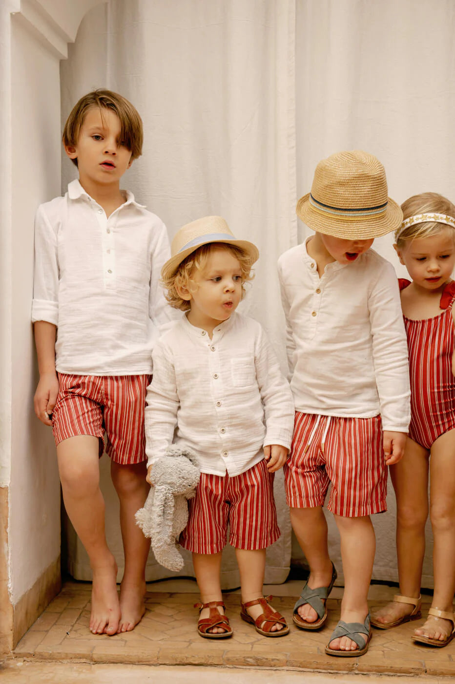 Leopard Boys Swim Short | Riad Red